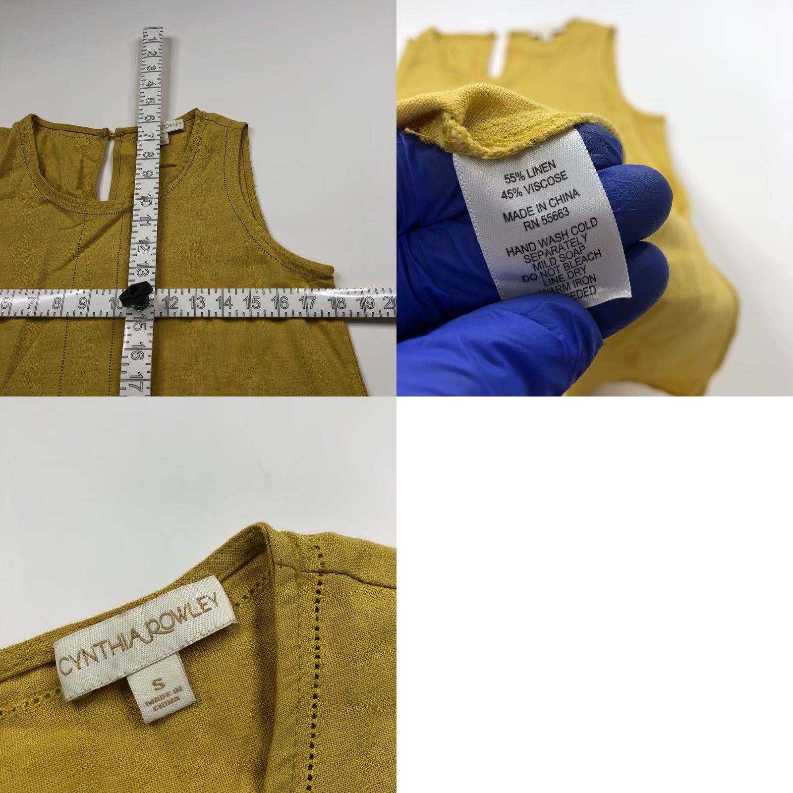 Cynthia Rowley Cynthia Rowley Mustard Yellow 100% Linen Sleeveless Knee Dress A-Line Shirt Womens S Vintage No Size S / US 4 / IT 40 - 8 Thumbnail