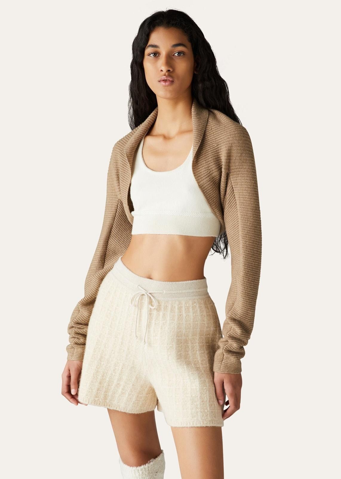 Loro Piana o1srvl11e1024 Cocooning Plain-Knit Shrug in Brown Size L / US 10 / IT 46 - 3 Thumbnail
