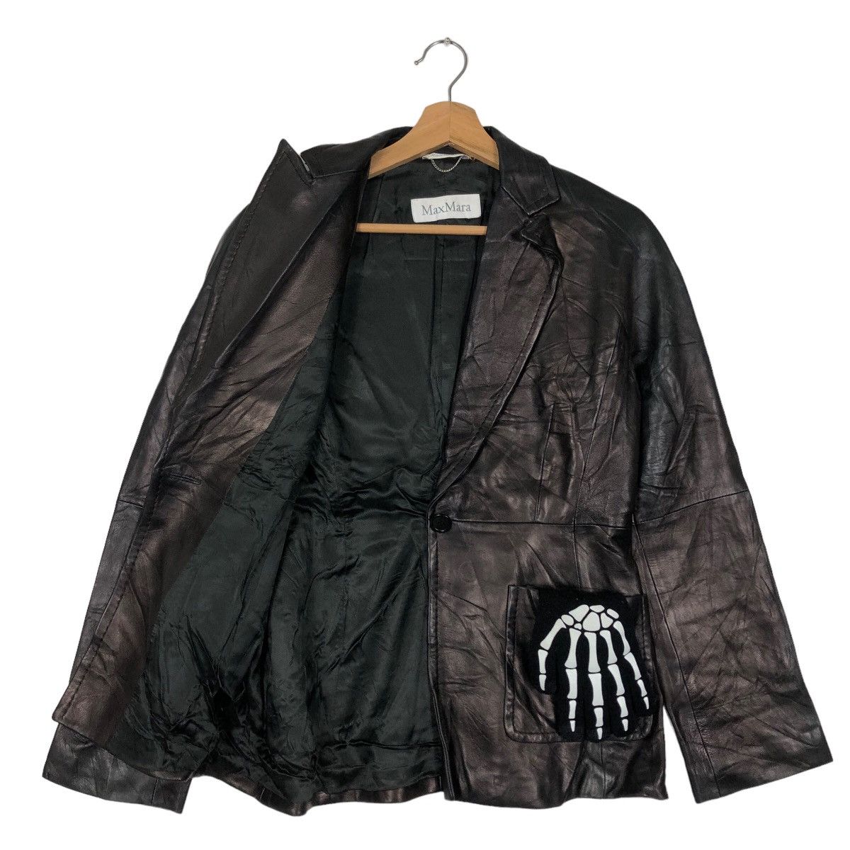 Japanese Brand 🔥Vintage Leather Biker Jacket Max Mara Size US M / EU 48-50 / 2 - 9 Thumbnail