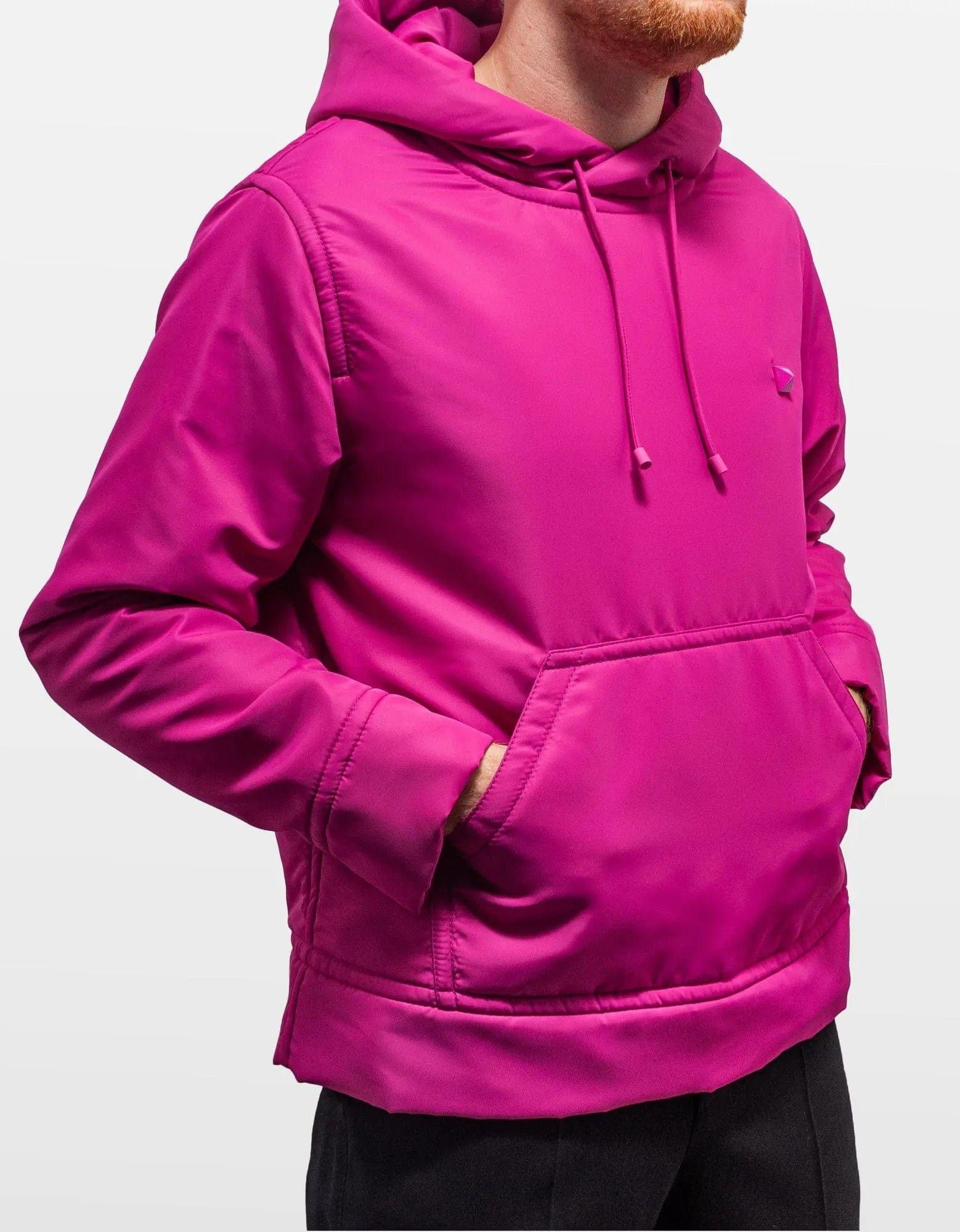 Valentino Valentino Garavani Pink PP Stud Detail Nylon Hoodie Size US M / EU 48-50 / 2 - 4 Thumbnail