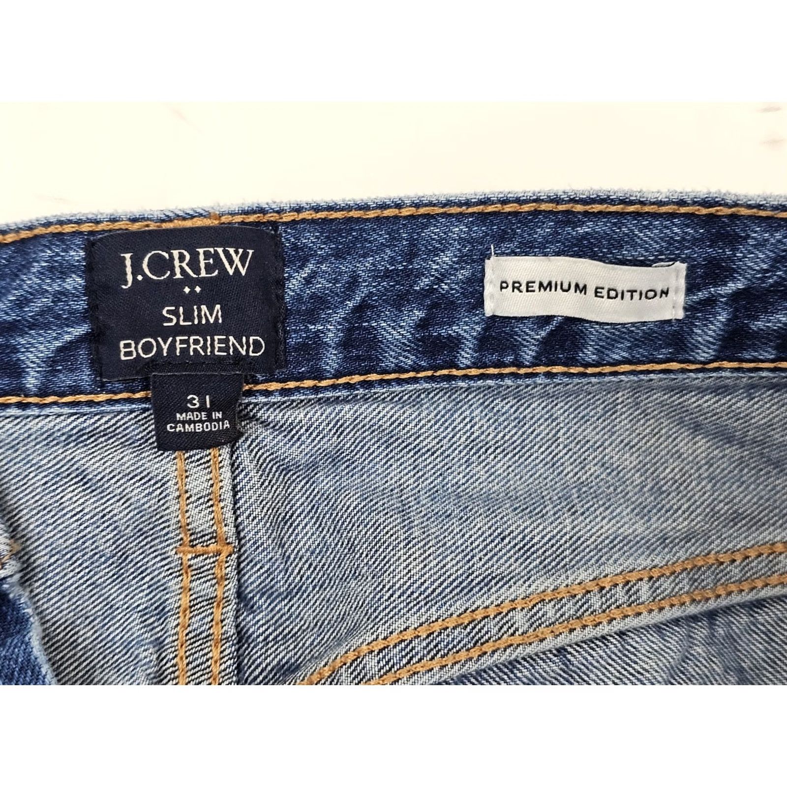 J.Crew J.CREW Slim Boyfriend Premium Edition Jeans Women 31 Distressed Medium Wash 5-Pocket Denim Jeans Mens? No Size 24" / US 00 / IT 34 - 7 Thumbnail