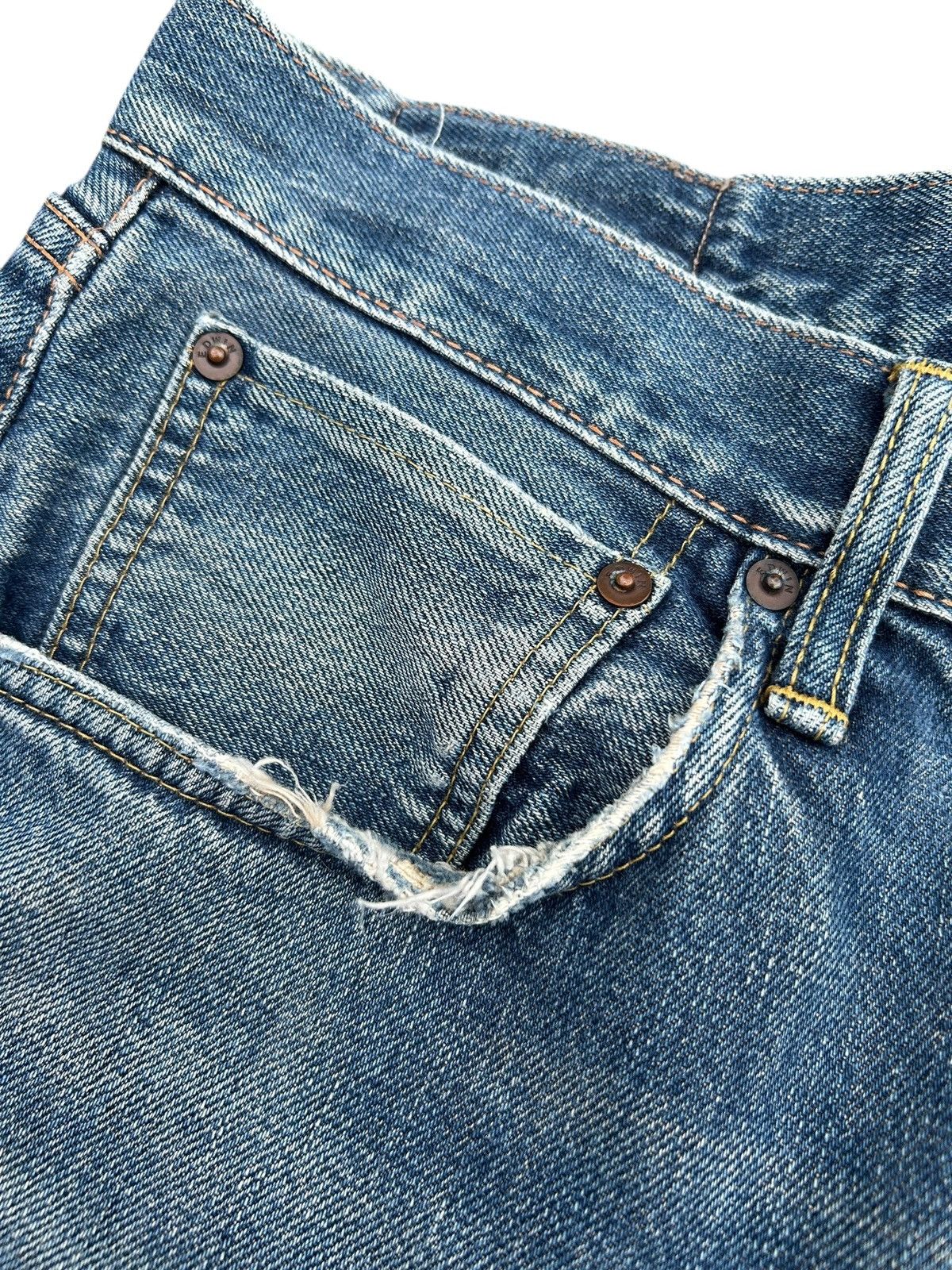Kapital Vintage Edwin 505 Selvedge Thrashed Distressed Denim Jeans Size US 33 - 9 Thumbnail