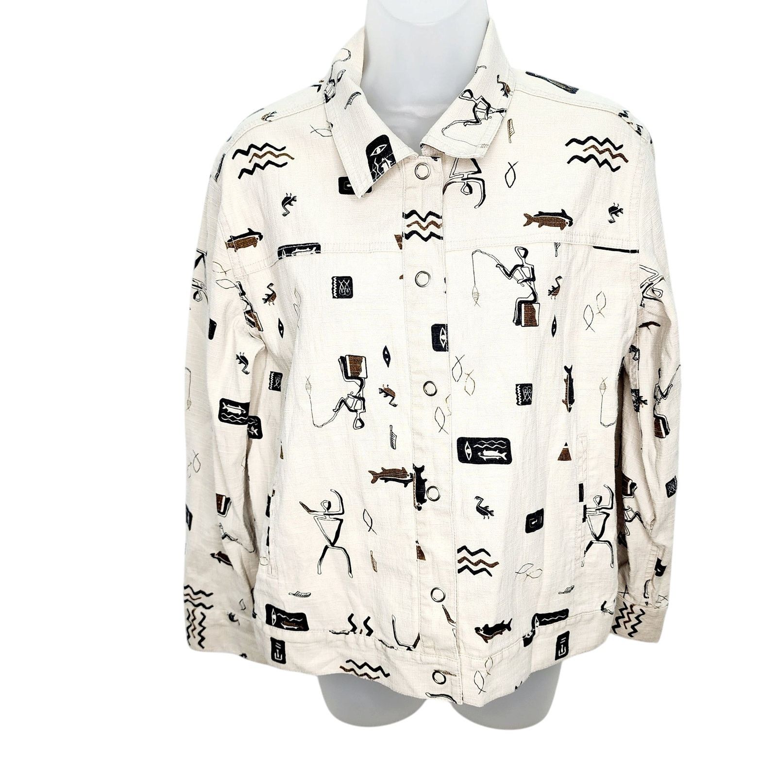 Other Chico's 80s/90s Vintage Print Jacket Artsy Abstract Jacket Size M / US 6-8 / IT 42-44 - 1 Thumbnail