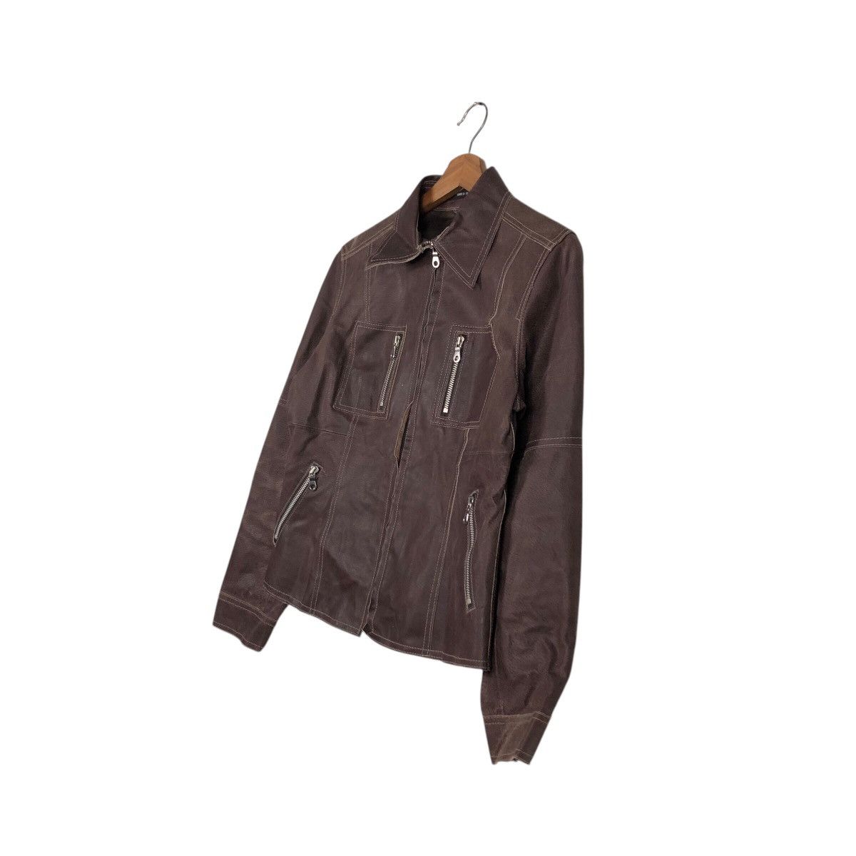 📌Vintage Biker Leather Jacket Comme Ca Ism Bondage Design