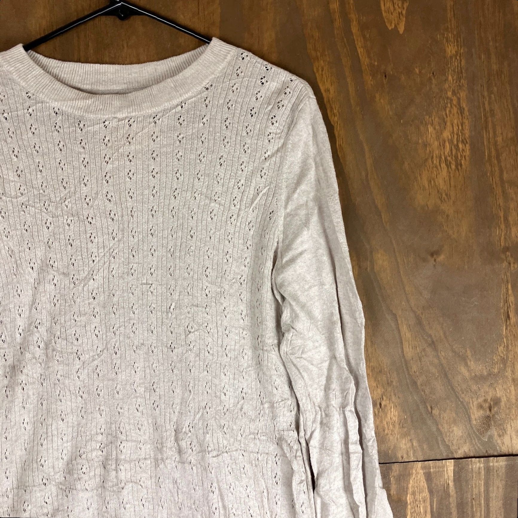 Vintage VINTAGE Lauren Conrad Womens Sweater Tan Knit Ruffle Peplum Peasant Flared Sleeve Large Size L / US 10 / IT 46 - 5 Thumbnail