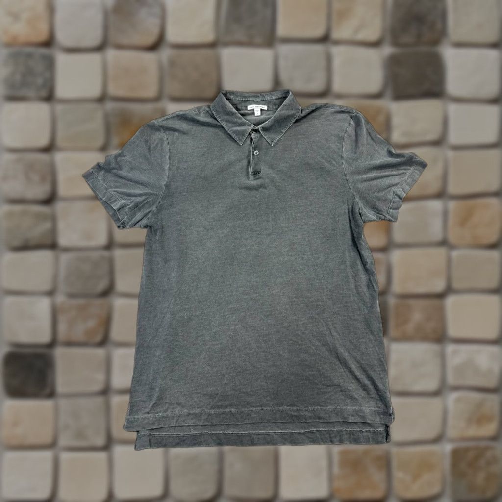 James Perse Polo Shirt Mens L Gray Cotton Golf Polo Shirt Shirt Polo James Perse Mens L Gray Cotton Golf
