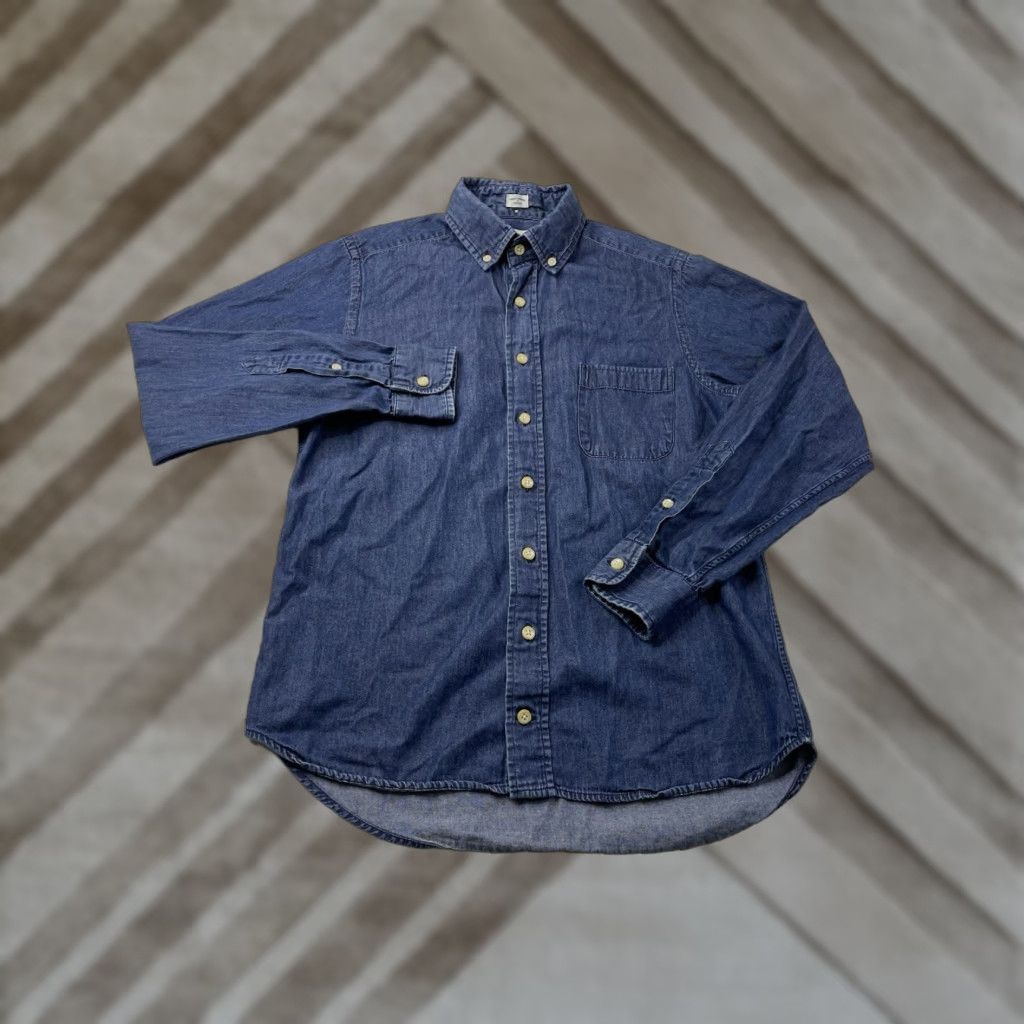 Taylor Stitch Taylor Stitch Chambray Denim Button Down Long Sleeve Shirt 36 Men Regular Blue Cotton Button-Up Shirt Mens Size US M / EU 48-50 / 2 - 1 Thumbnail