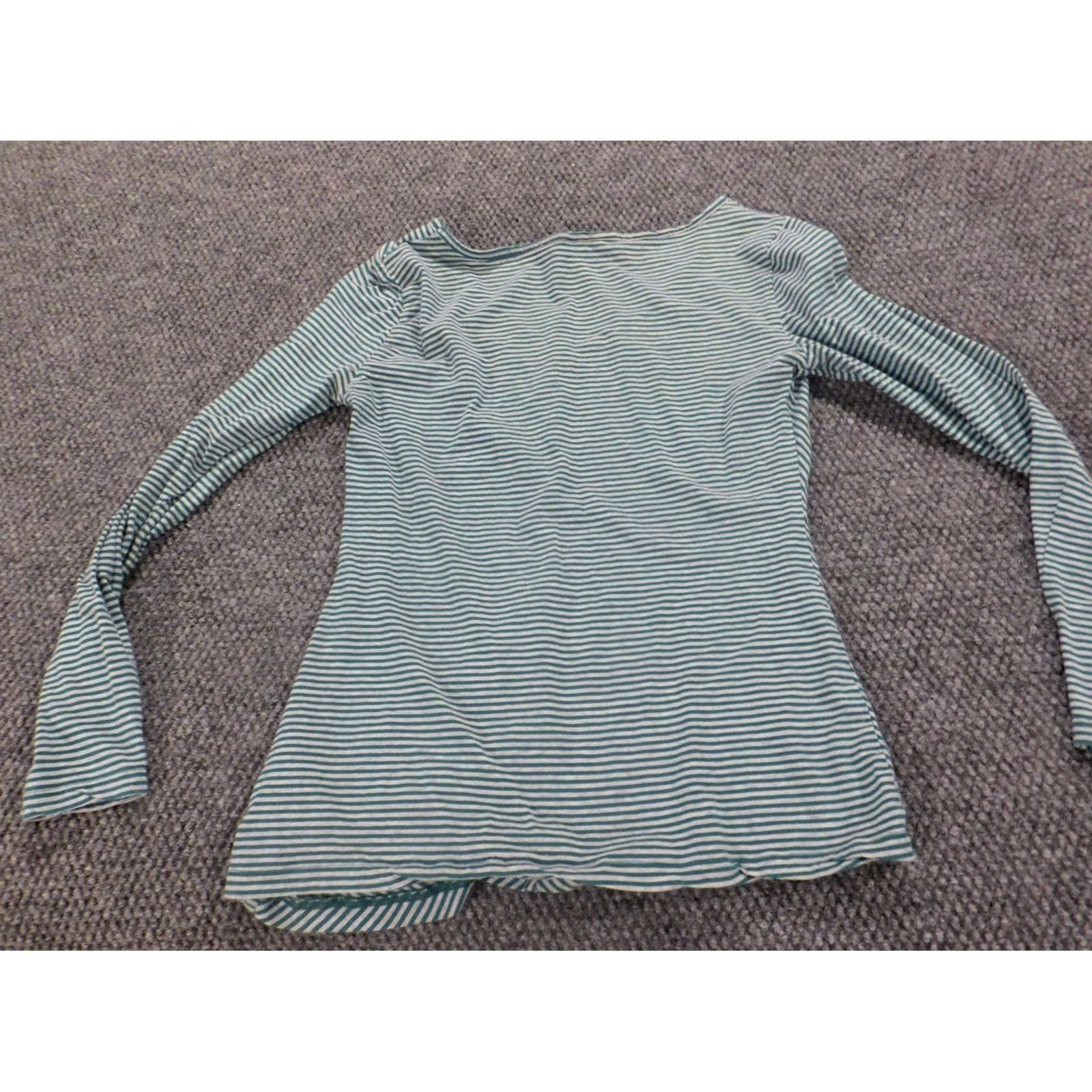 Nautica Nautica Womens Blouse M Green Striped Pullover V-Neck Stretch Casual Top Shirt Costume? Size M / US 6-8 / IT 42-44 - 7 Thumbnail