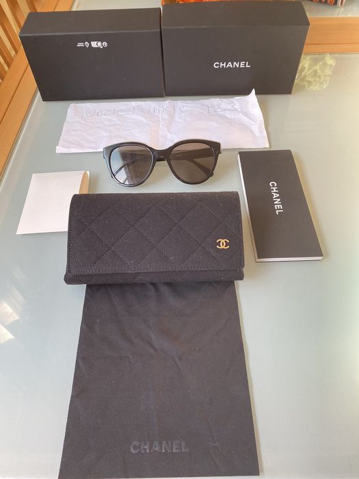 CHANEL, Accessories, Chanel Butterfly Sunglasses 544 Black With White  Chanel Logo Great Condition