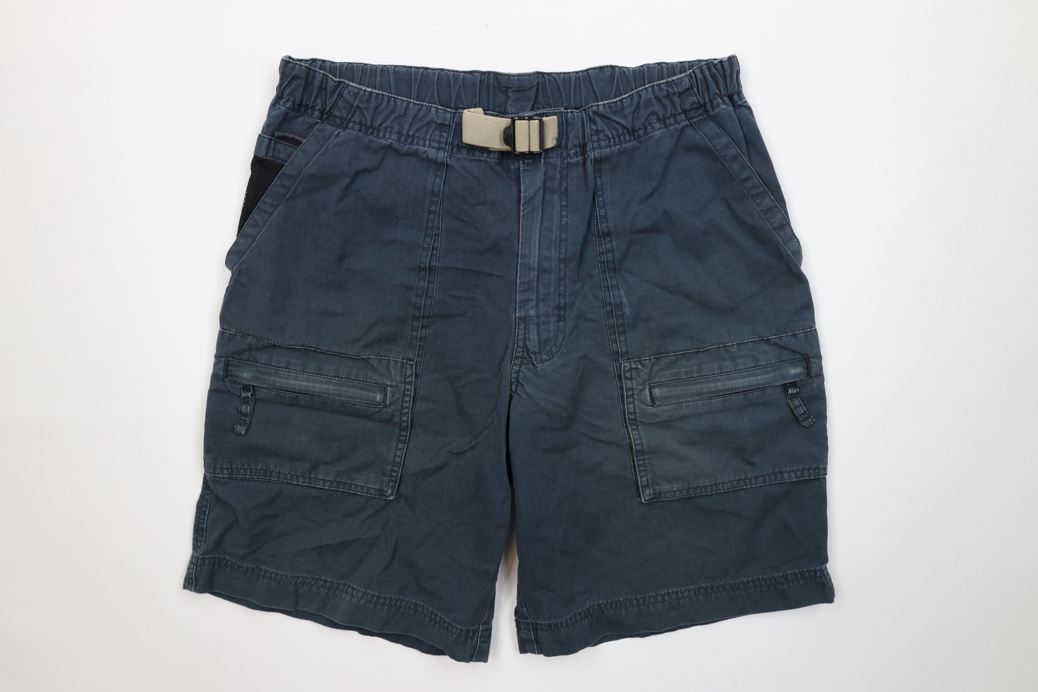 Gap Vintage 90s Y2K Gap Belted Ripstop Cargo Shorts Navy Blue Size US 30 / EU 46 - 1 Thumbnail