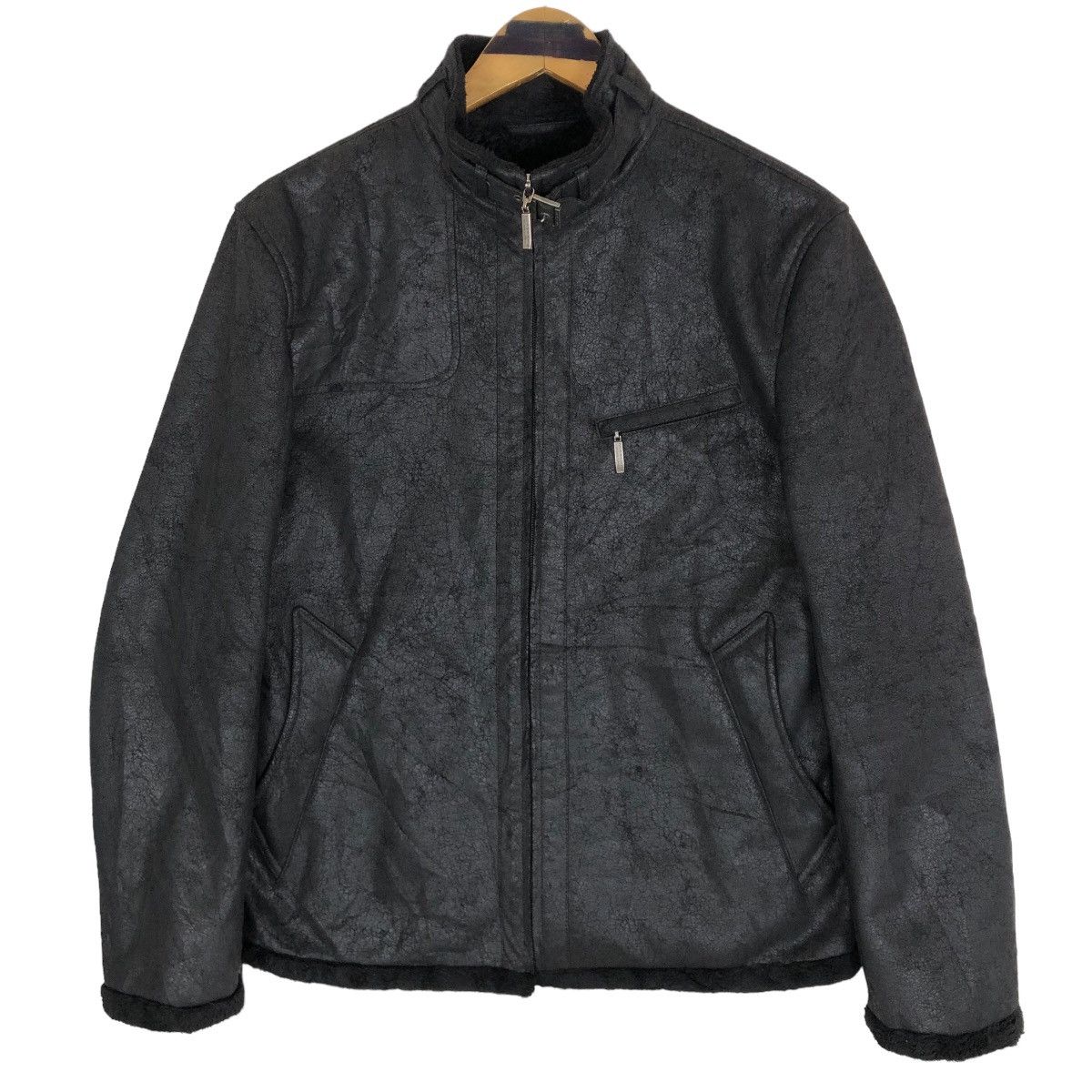 ジャケット・アウター BURBERRY BLACK LABEL leather Jacket Burberry Black Label Synthetic Leather Rider Jacket