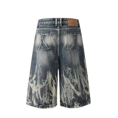 Japanese Brand × Jean Trendy punk tie-dye men's gradient washed denim shorts Size US 34 / EU 50 - 4 Thumbnail