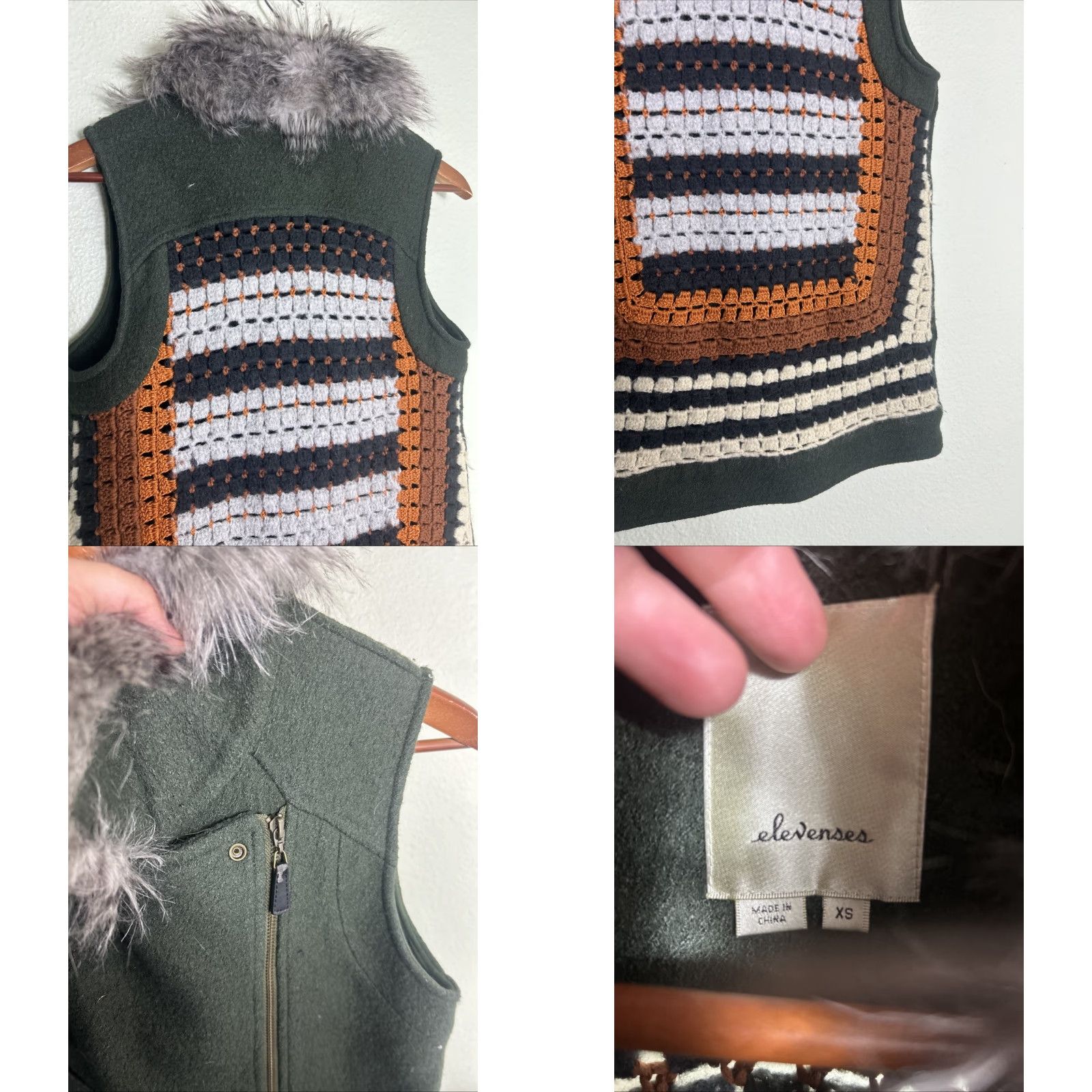 Anthropologie Anthropologie Elevenses Vest Crochet Wool Mohair Blend XS Green Vest Womens Size XS / US 0-2 / IT 36-38 - 8 Thumbnail