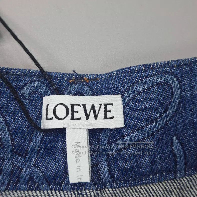 Loewe Loewe Asymmetrical Full Logo Leather Tag Denim Skirt Size 25" / US 0 / IT 36 - 5 Thumbnail