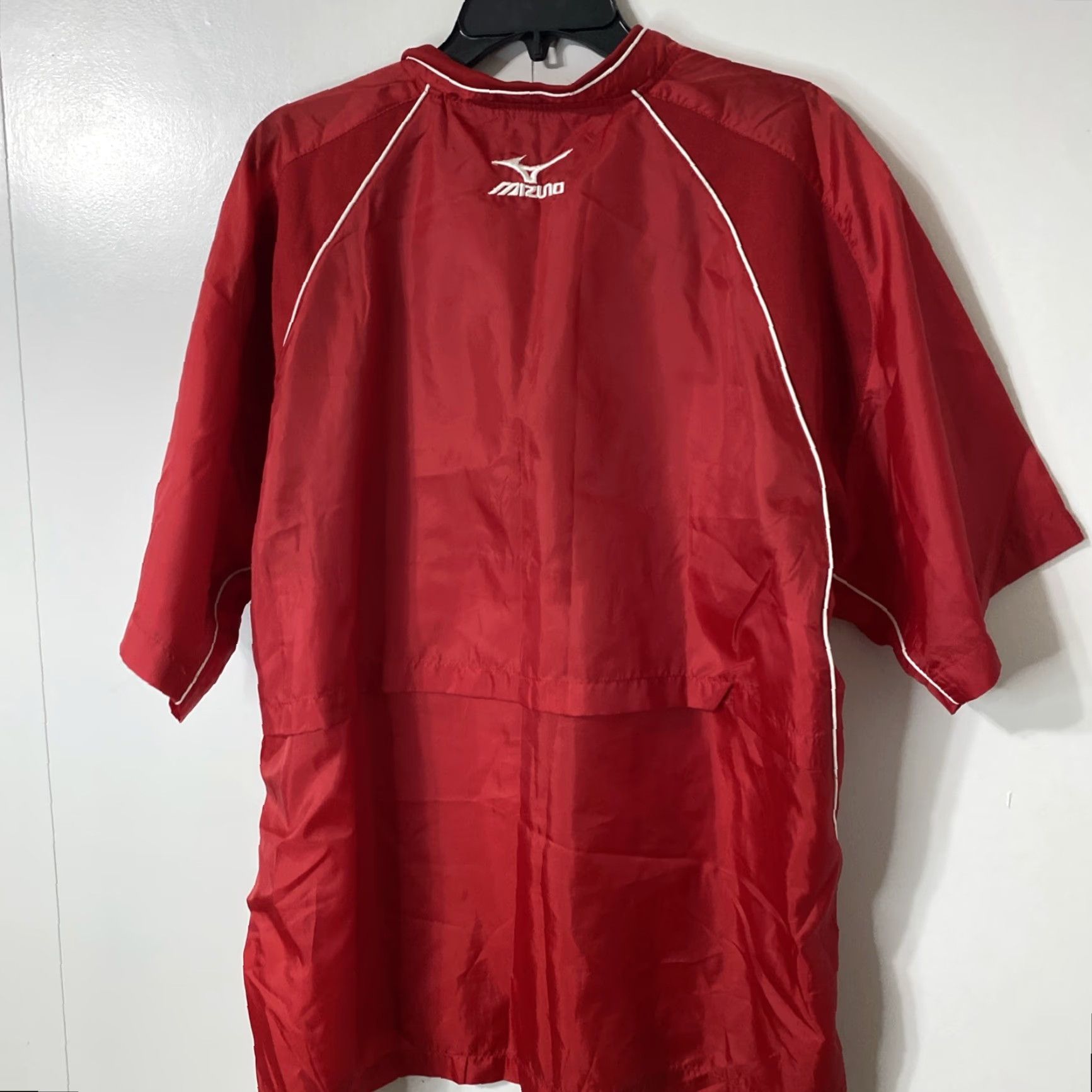 Mizuno Mizuno Windbreaker Shirt Mens L Red Short Sleeve 1/4 Zip Pullover Activewear Sports Shirt Size US L / EU 52-54 / 3 - 6 Thumbnail
