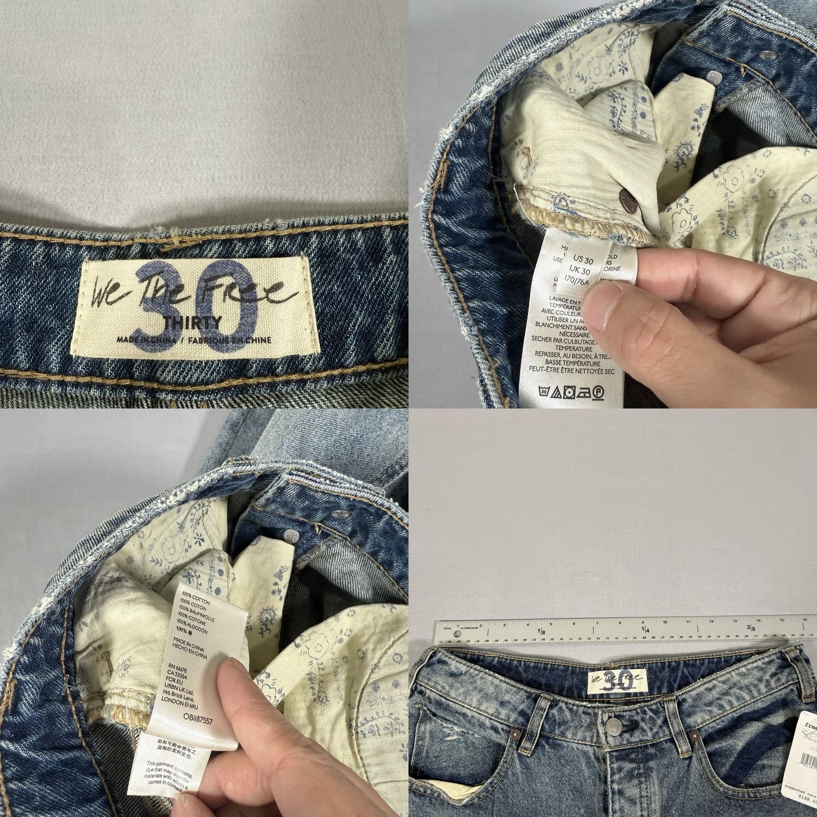Free People Free People Jeans Womens 30 Patchwork Floral Orange Blossom Bootcut Hippie Boho Jeans Women 30 Blue Floral Patchwork Distressed 5-Pocket Rise High Size 30" / US 8 / IT 44 - 8 Thumbnail