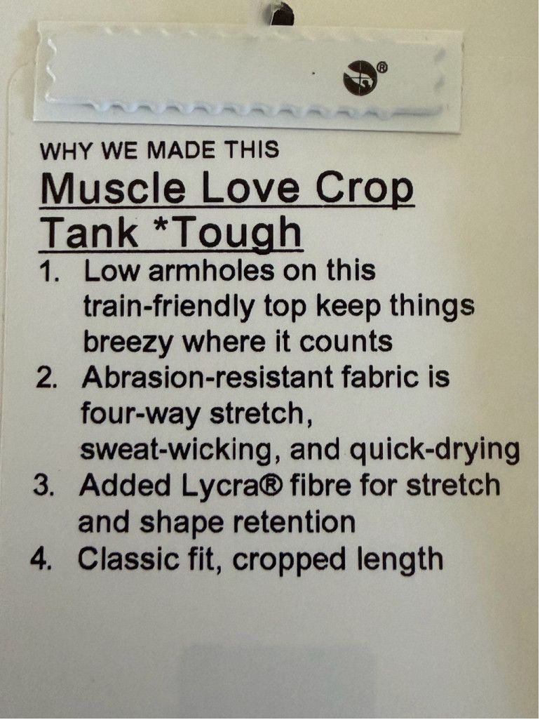 Lululemon LULULEMON MUSCLE LOVE CROP TANK TOUGH BLUE PSYCHIC SIZE 10 Size L / US 10 / IT 46 - 7 Thumbnail
