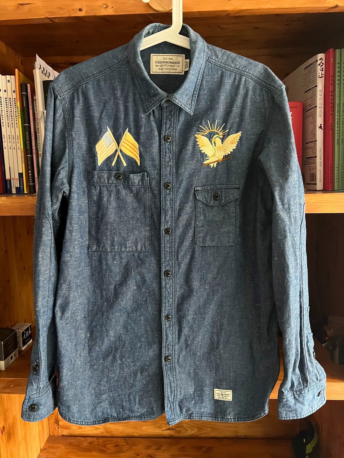 Neighborhood Japan Indigo Vintage Embroidered Denim Shirt