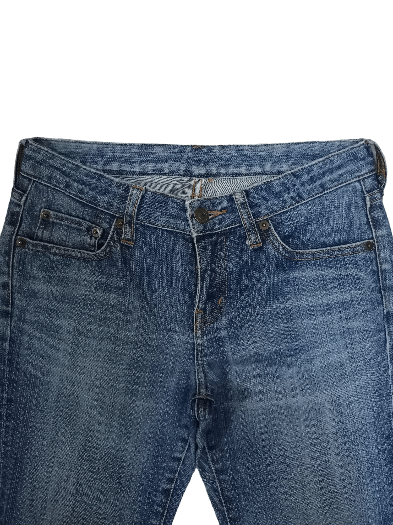 Japanese Brand × Uniqlo Vintage Japanese Uniqlo Blue Wash Ripped Flare Jeans 27x30 Size US 27 - 4 Thumbnail