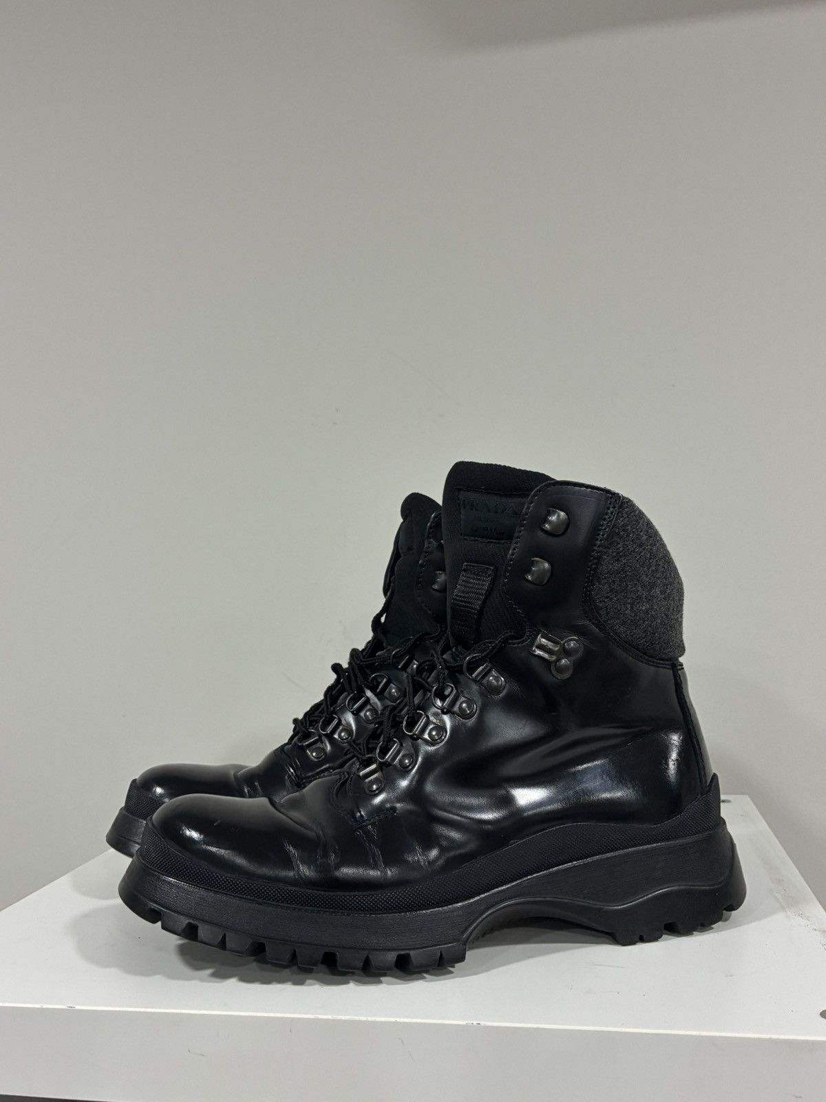 Prada Leather Hiking Boot size 6 USA 8 EU 41 Size US 8 / EU 41 - 7 Thumbnail