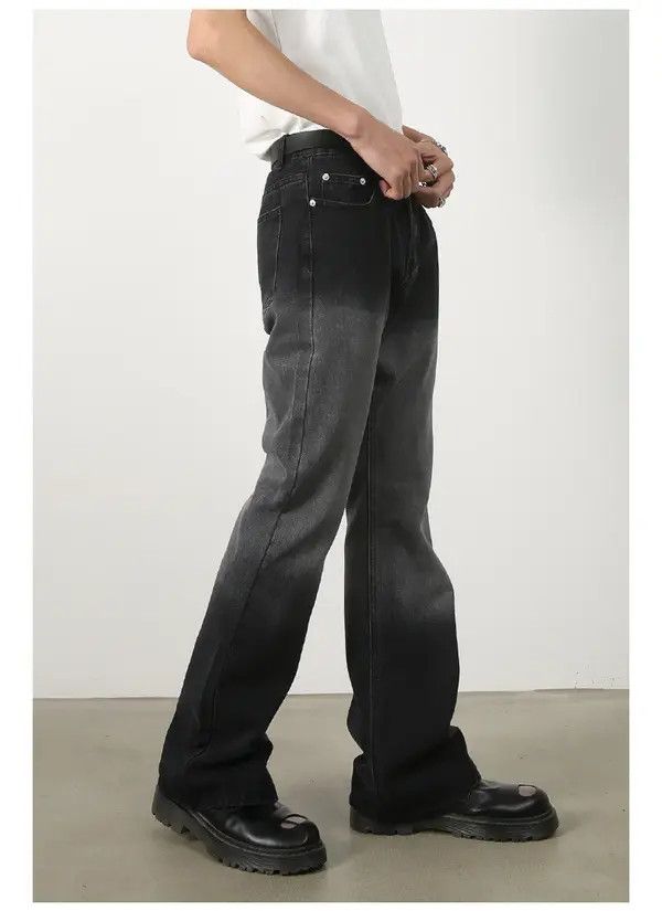 Japanese Brand Hitomi x Mami Black Gradient Loose Straight Flare Jeans Size US 32 / EU 48 - 5 Thumbnail
