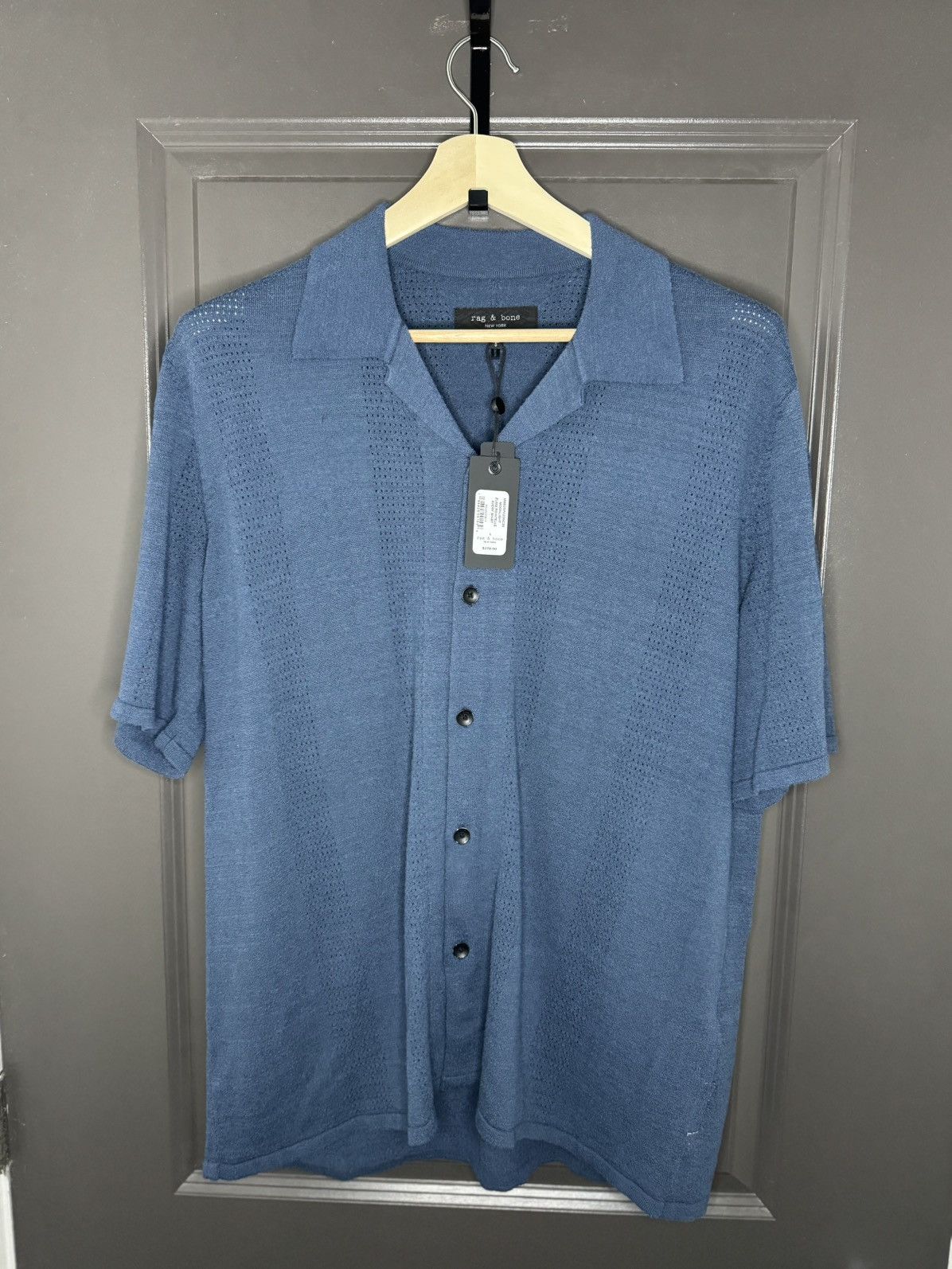 Rag & Bone Rag & Bone Men’s Zuma Pointelle Avery Knit Shirt | Moonlight Size US L / EU 52-54 / 3 - 9 Thumbnail