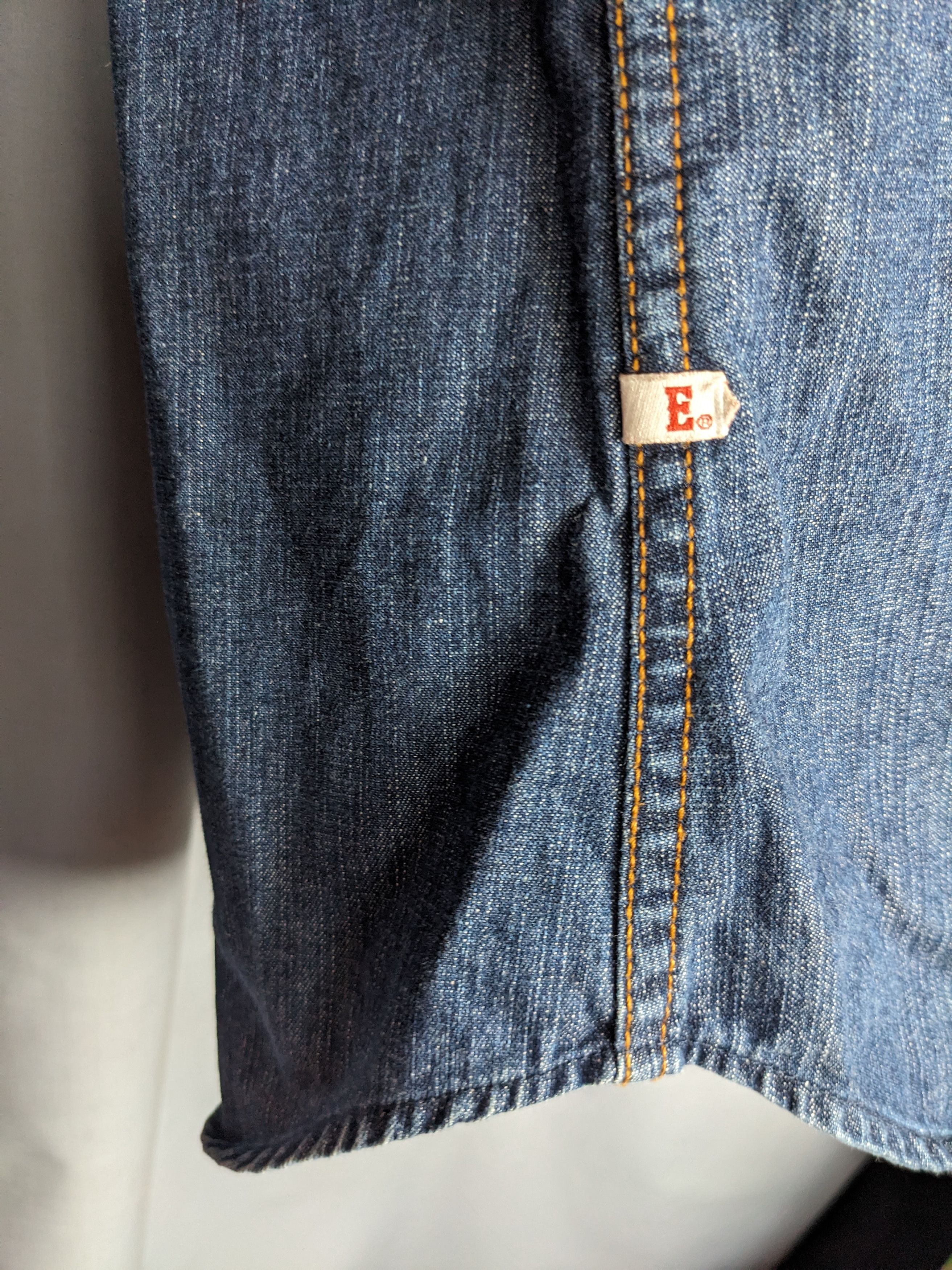 Edwin Bronson Shirt M Denim Blue Snap 100% Cotton Cowboy Western Size US M / EU 48-50 / 2 - 8 Thumbnail