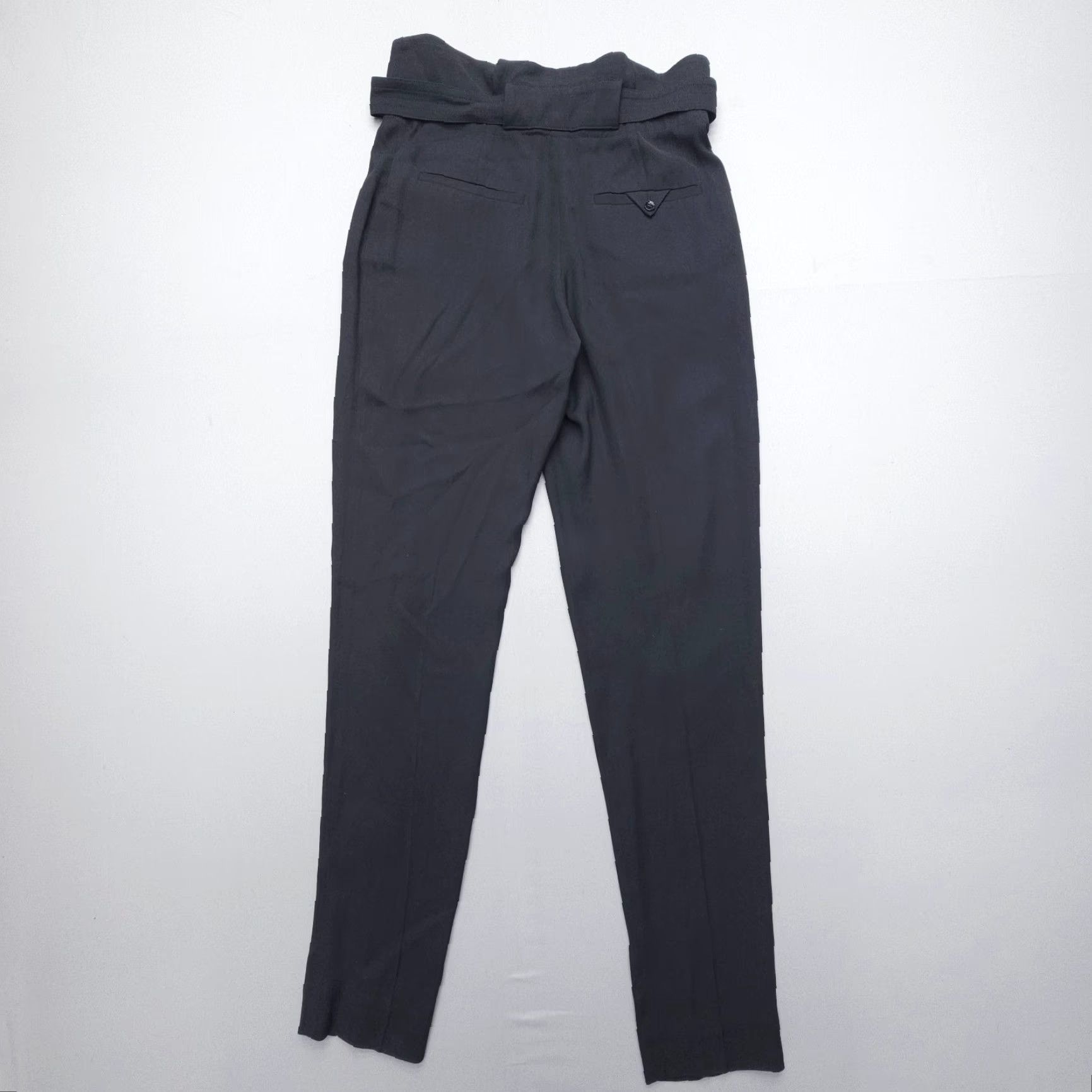 Vintage VINTAGE Sonia Rykiel Paris Belted High Rise Pleated Trousers Pants Women 31 in Black 90s Size ONE SIZE - 2 Thumbnail