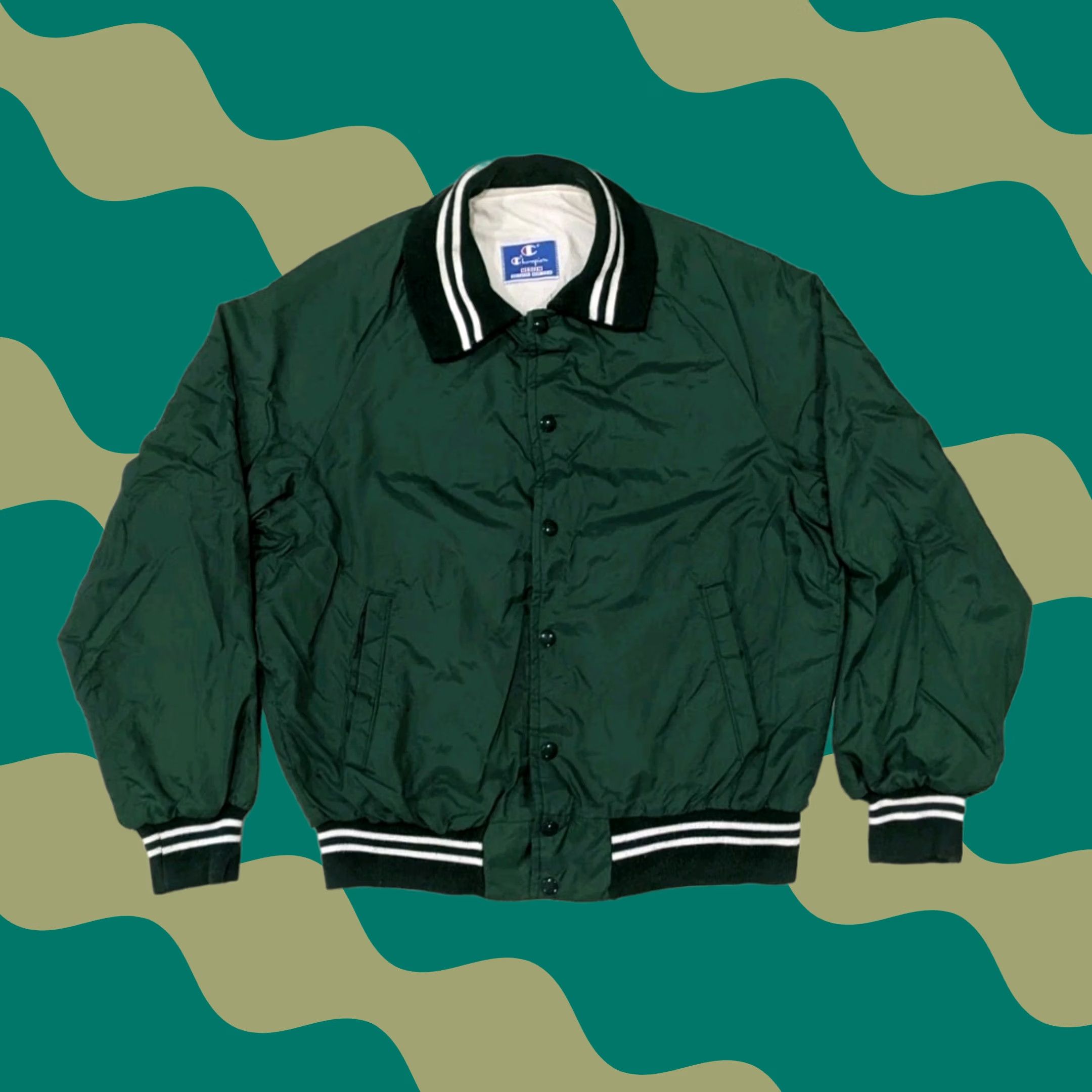 Champion × Supreme SUPREME x CHAMPION HOODED SATIN VARSITY JACKET