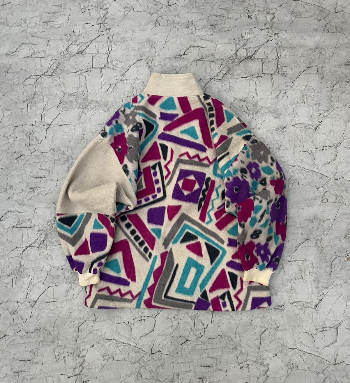 Vintage Vintage Triumph International Abstract Fleece Pullover Size US XL / EU 56 / 4 - 2 Thumbnail