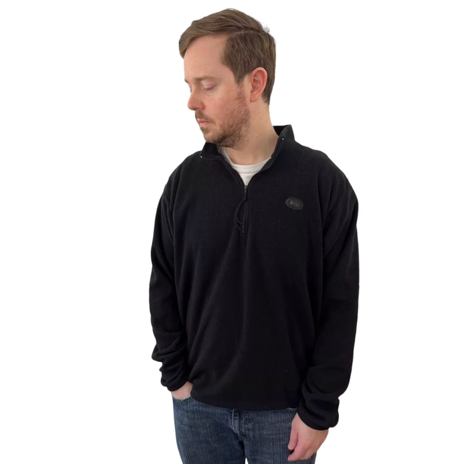 Vintage VINTAGE REI Jacket Pullover – Fleece – Black – XL – 1/4 Zip – Made in USA – 80s 90s Outdoor Athletic – Mens Size US XL / EU 56 / 4 - 2 Thumbnail