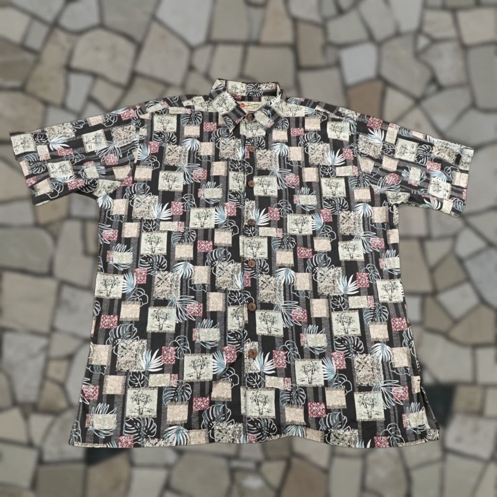Hilo Hattie VINTAGE Hilo Hattie Shirt Mens Large Black Hawaiian Floral Aloha Button-Up Beach Tropical 90s Mens L Black Size US L / EU 52-54 / 3 - 1 Thumbnail