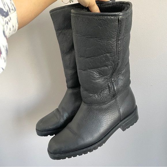 Vintage Vintage Black Sheepskin Boots - 6.5, made in Canada 🇨🇦 Size US 6.5 / IT 36.5 - 4 Thumbnail