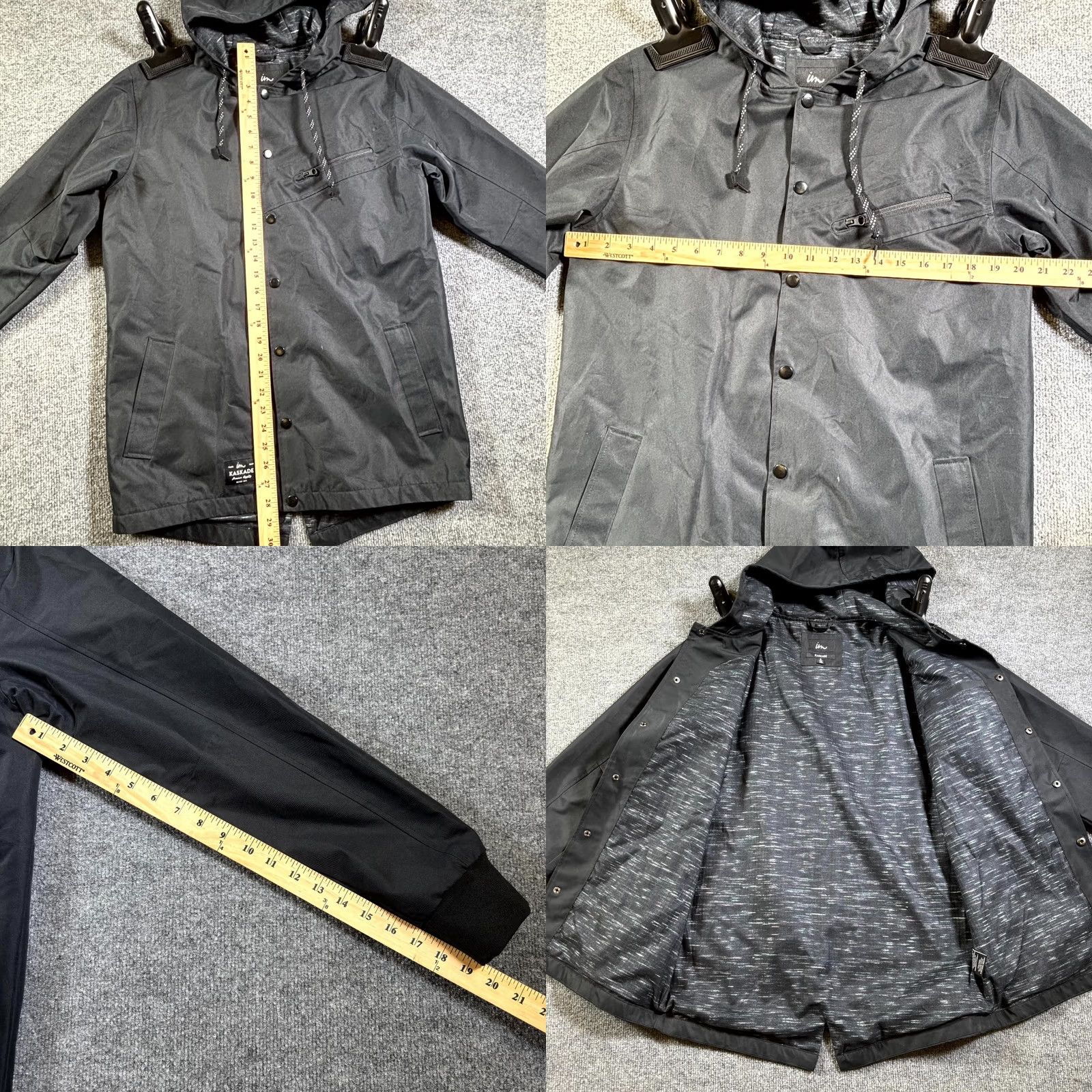Imperial Imperial Motion Jacket Mens Small Black Snap Button Hooded Travel Outdoor - Shirt/Coat? Size US S / EU 44-46 / 1 - 9 Thumbnail
