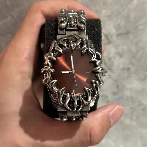 Other Metal Watch - Flame Bezel, Sculpted Band - Statement Watch Size ONE SIZE - 1 Thumbnail