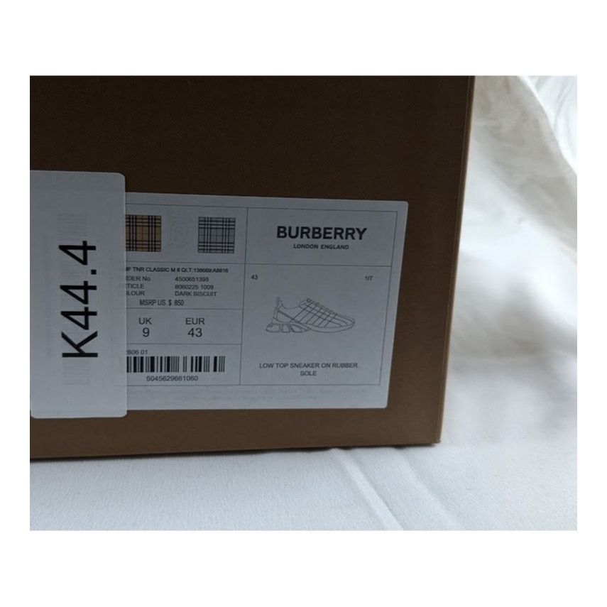 Burberry o1rshd1 Low Top Sneaker on Rubber Sole in Dark Biscuit Size US 10 / EU 43 - 13 Thumbnail
