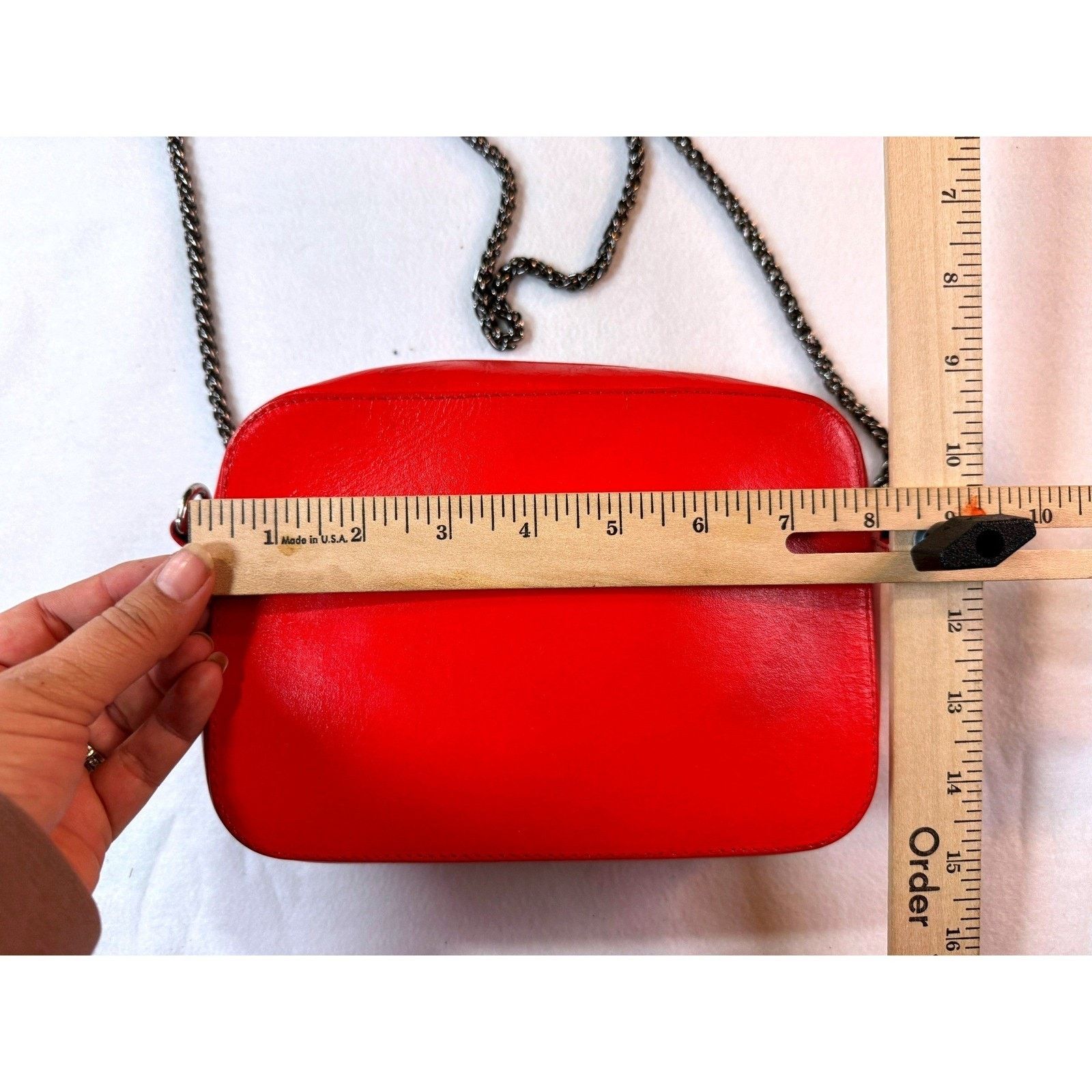 Versace Versace Medusa Red Leather Crossbody Bag Chain Strap Italy Size ONE SIZE - 9 Thumbnail
