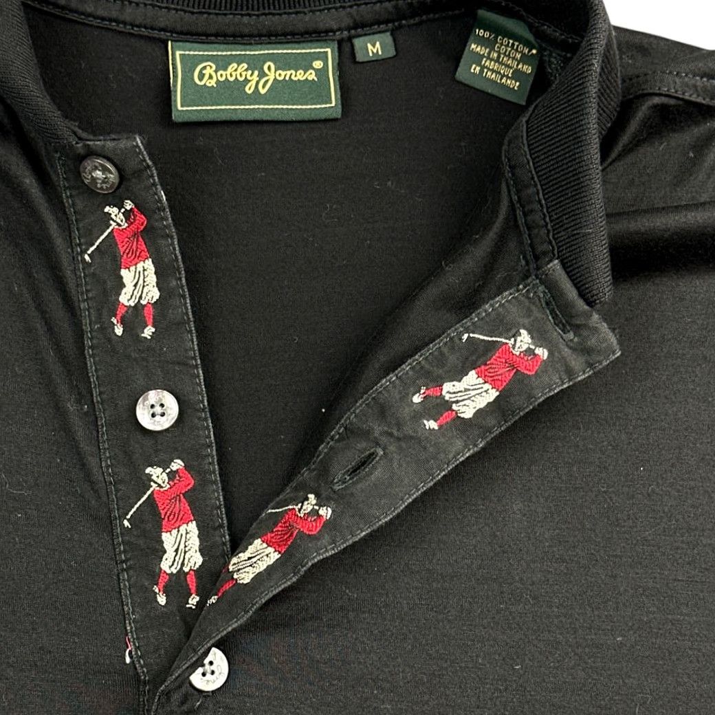Vintage VINTAGE Bobby Jones Polo Shirt Adult MEDIUM Black Golf 90s Cotton Shirt Mens Size US M / EU 48-50 / 2 - 6 Thumbnail