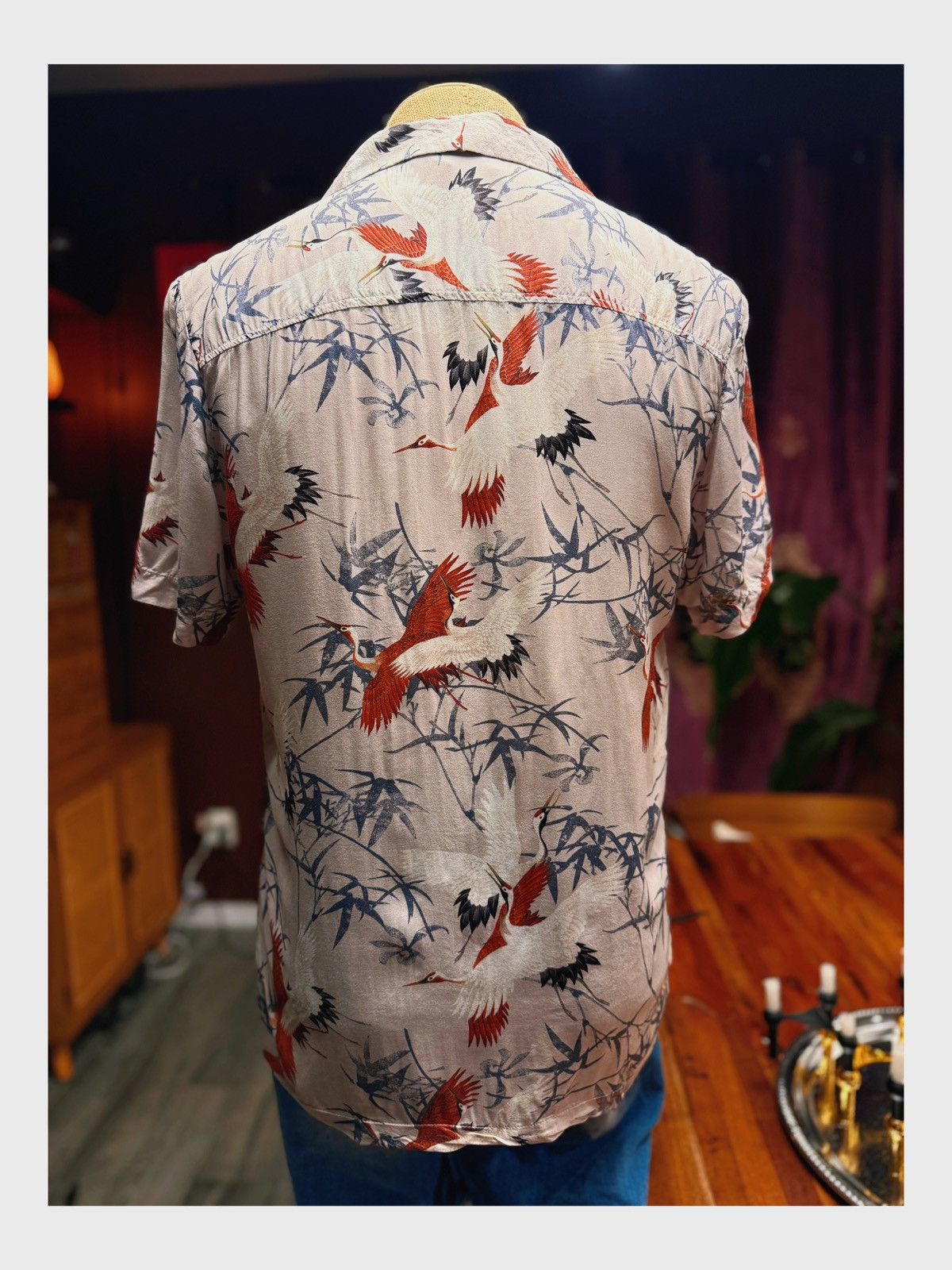 Asos ASOS DESIGN Crane & Bamboo Print Shirt – Size M Size US M / EU 48-50 / 2 - 8 Thumbnail