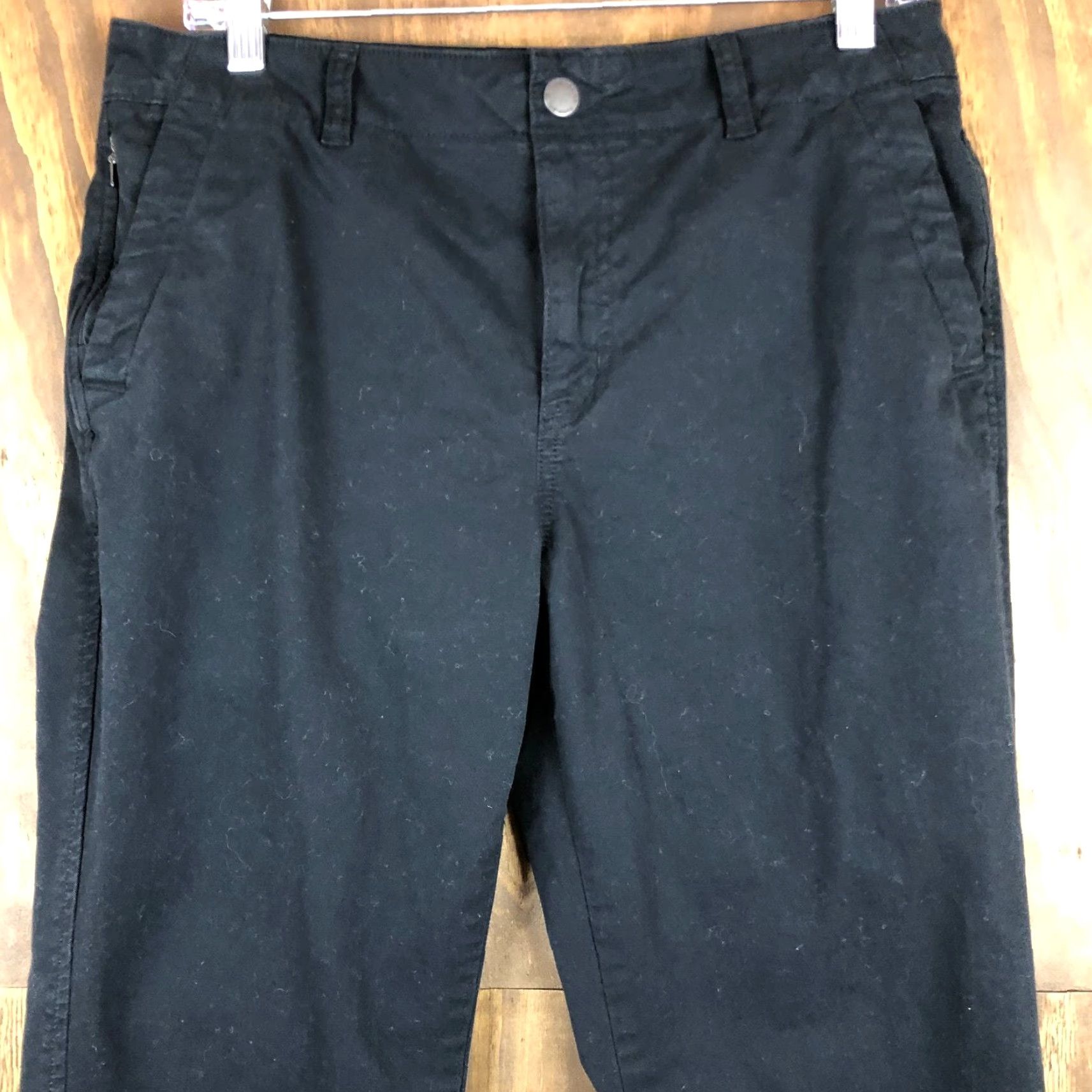 Eddie Bauer Eddie Bauer Womens Pants Capri Black Twill Zip Button Pockets 8 Capris Straight Relaxed Regular Size 31" - 2 Thumbnail