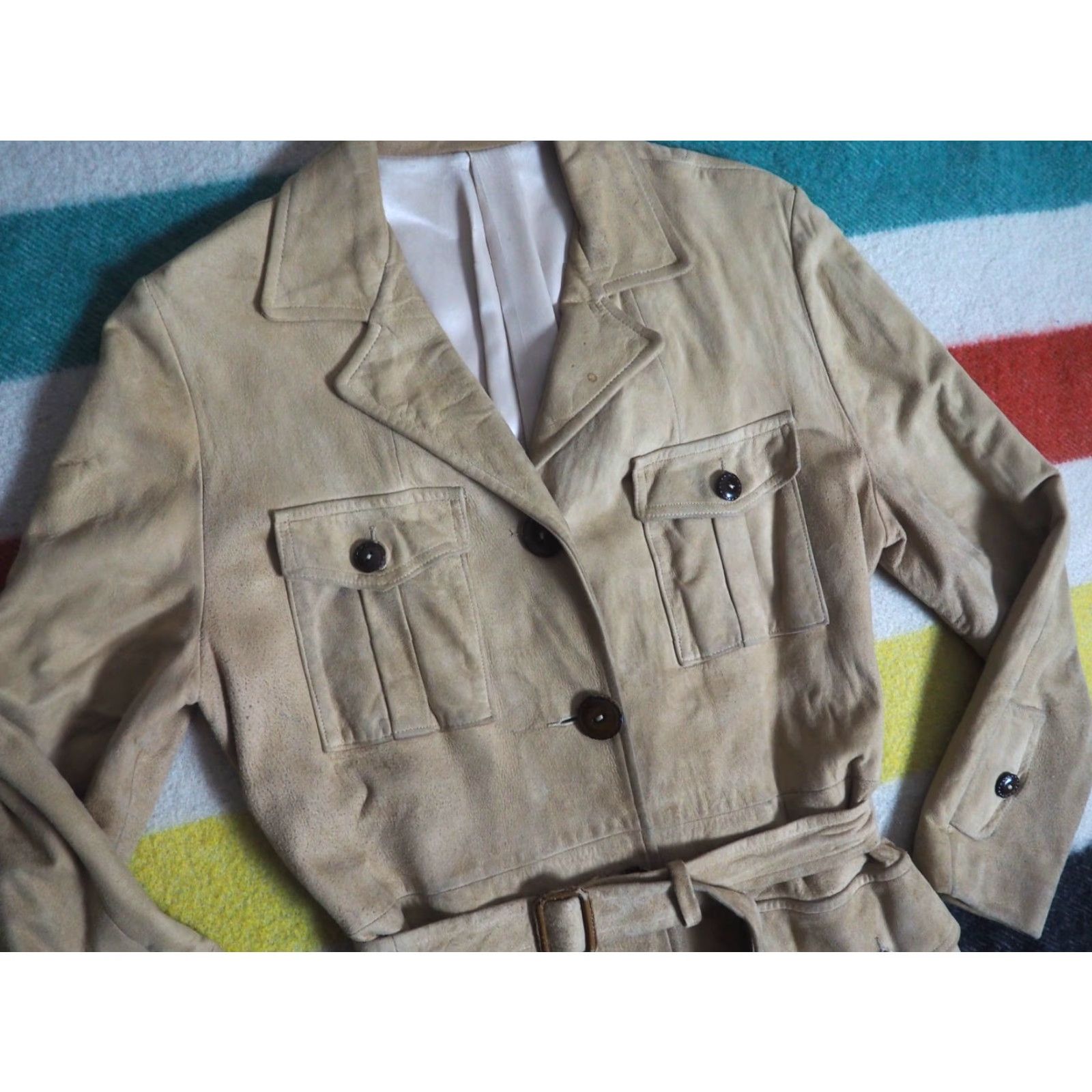 Scully VTG 60s 70s Scully Leather Coat Brown Suede Hippy Boho Womens S Coat Size S / US 4 / IT 40 - 3 Thumbnail