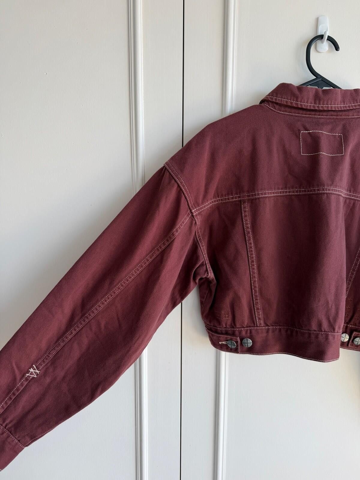 Ksubi new Ksubi womens kommand denim Jacket top small s 8 red Size S / US 4 / IT 40 - 8 Thumbnail