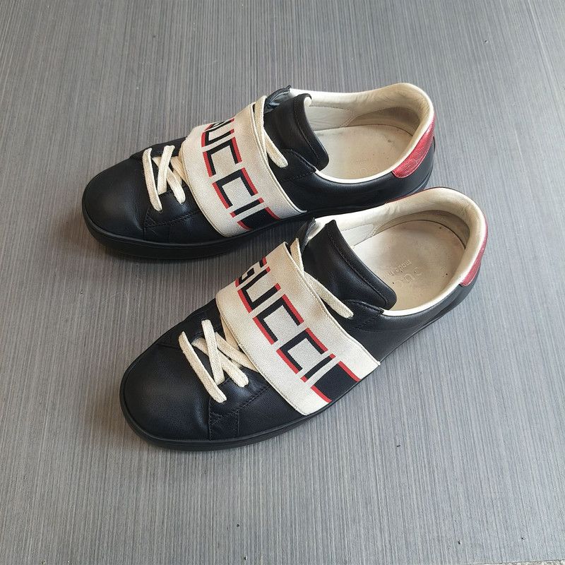Gucci Gucci Ace Leather Striped Fashion Sneakers for Men 0079 Size US 7 / EU 40 - 1 Thumbnail