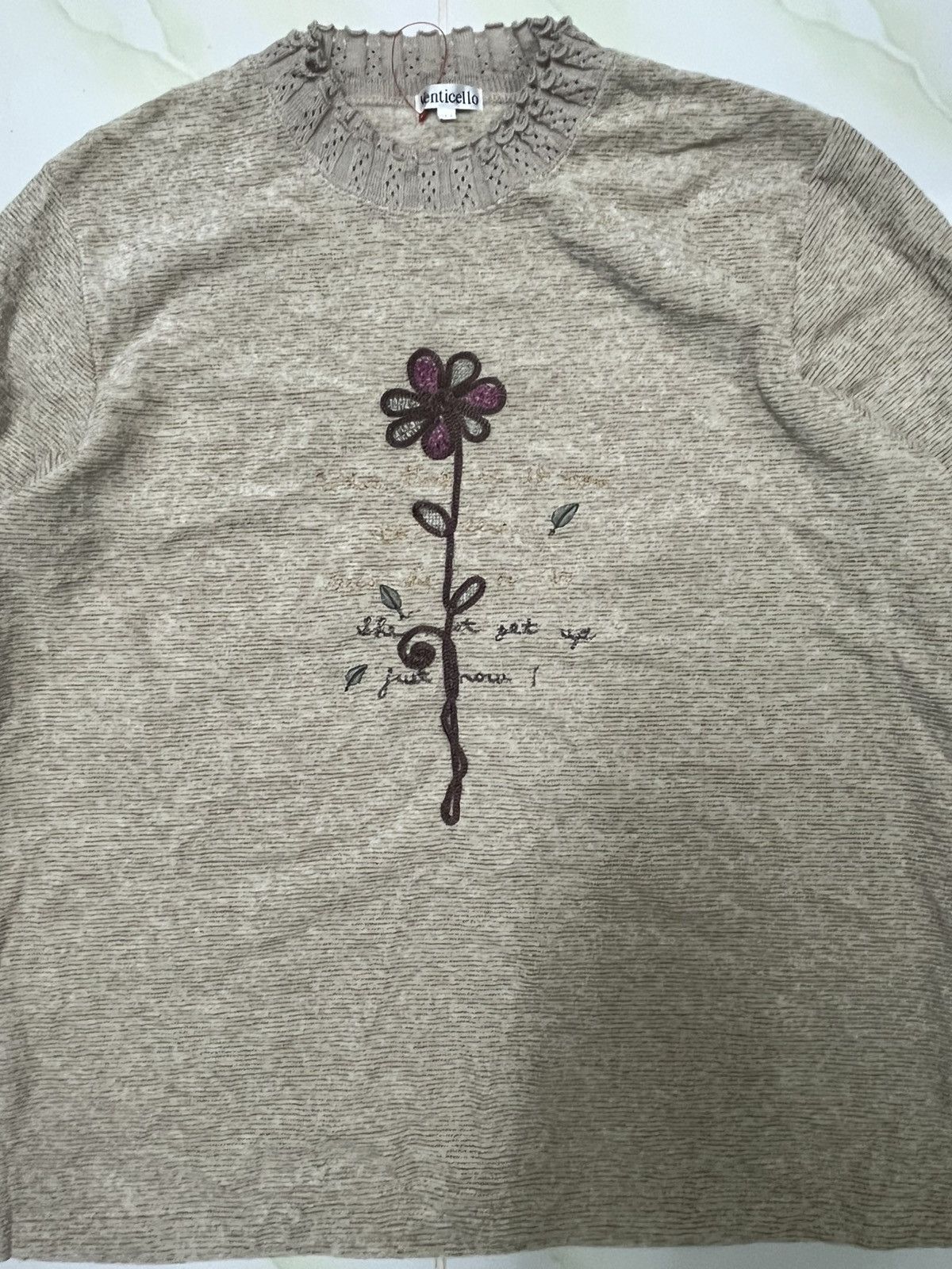 Designer × Japanese Brand × Vintage VINTAGE VENTICELLO KNITWEAR with EMBROIDERY FLOWER Size M / US 6-8 / IT 42-44 - 2 Thumbnail