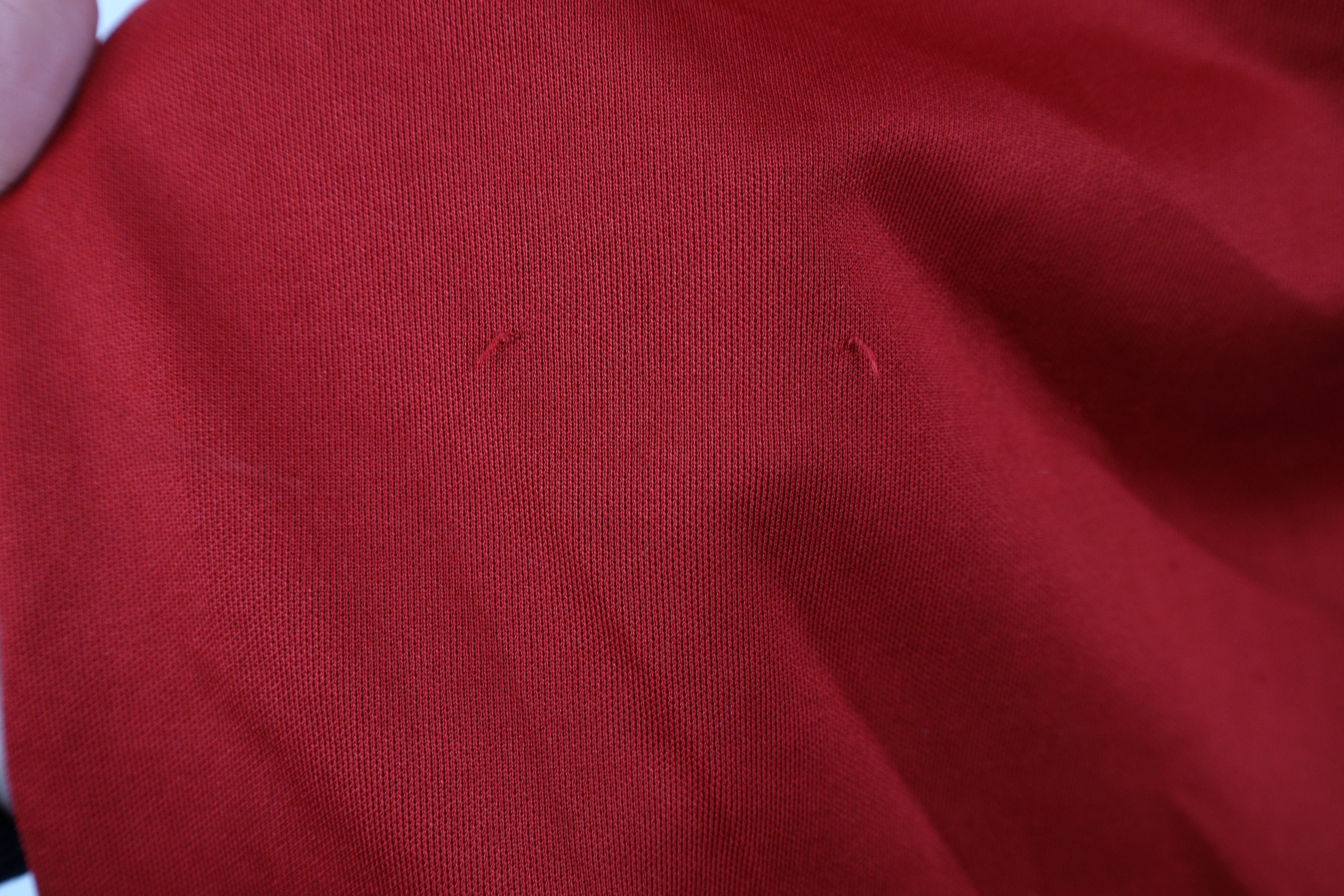 Nike × Vintage Vintage Nike Monochrome Scott Mini Swoosh Knit T-Shirt Red Size US L / EU 52-54 / 3 - 6 Thumbnail