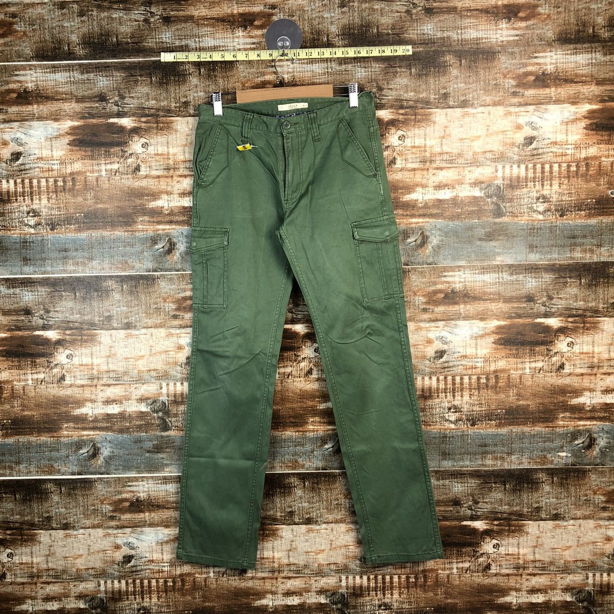 Japanese Brand DL Shuca Green Cargo Multipocket Pants #C648 Size US 27 - 1 Thumbnail
