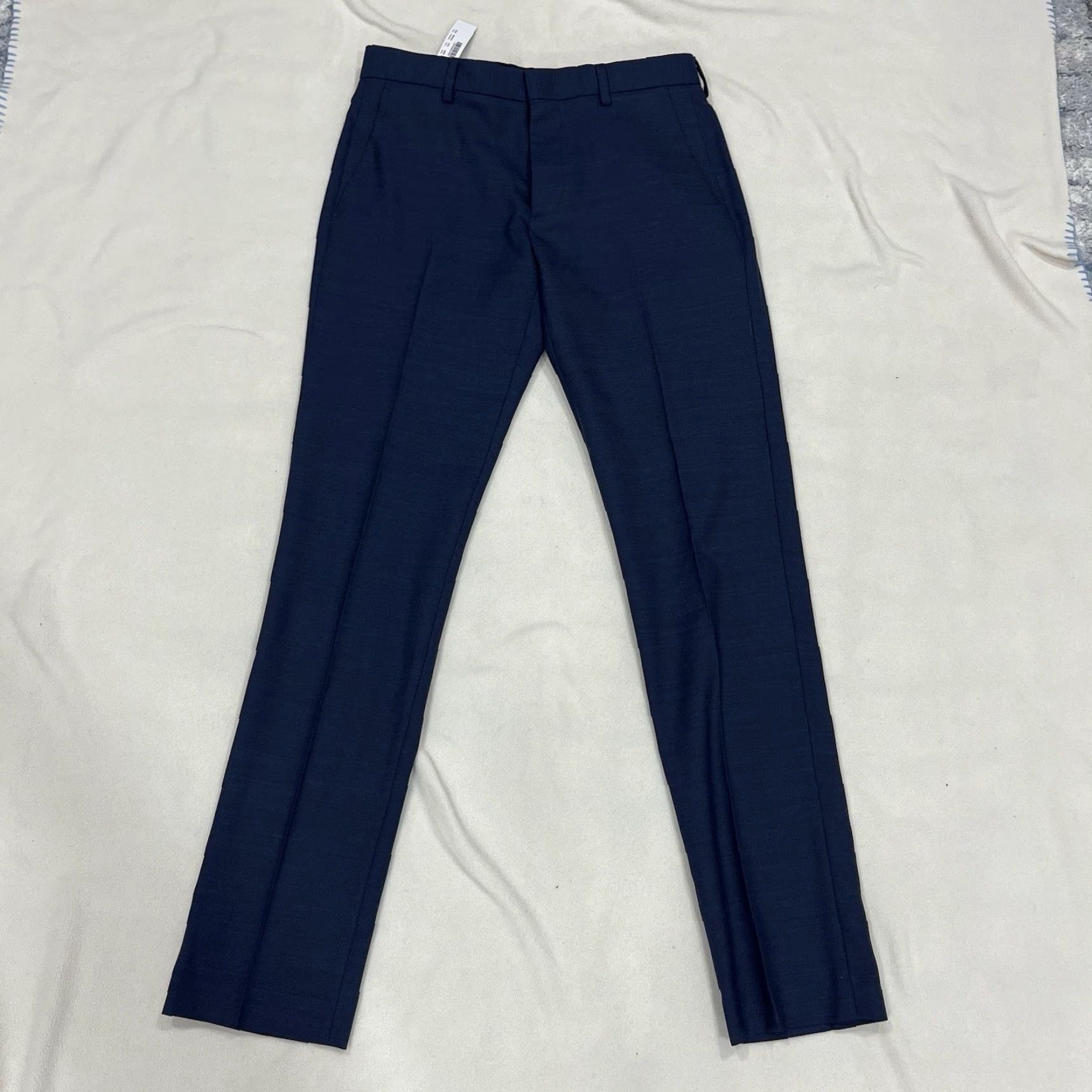 J.Crew NWT J.CREW Bowery Slim-Fit Pant in Wool Blend Classic Navy 29x32 Men Dress Pants Slim Flat Front - Dry Clean Only Size US 29 - 2 Thumbnail