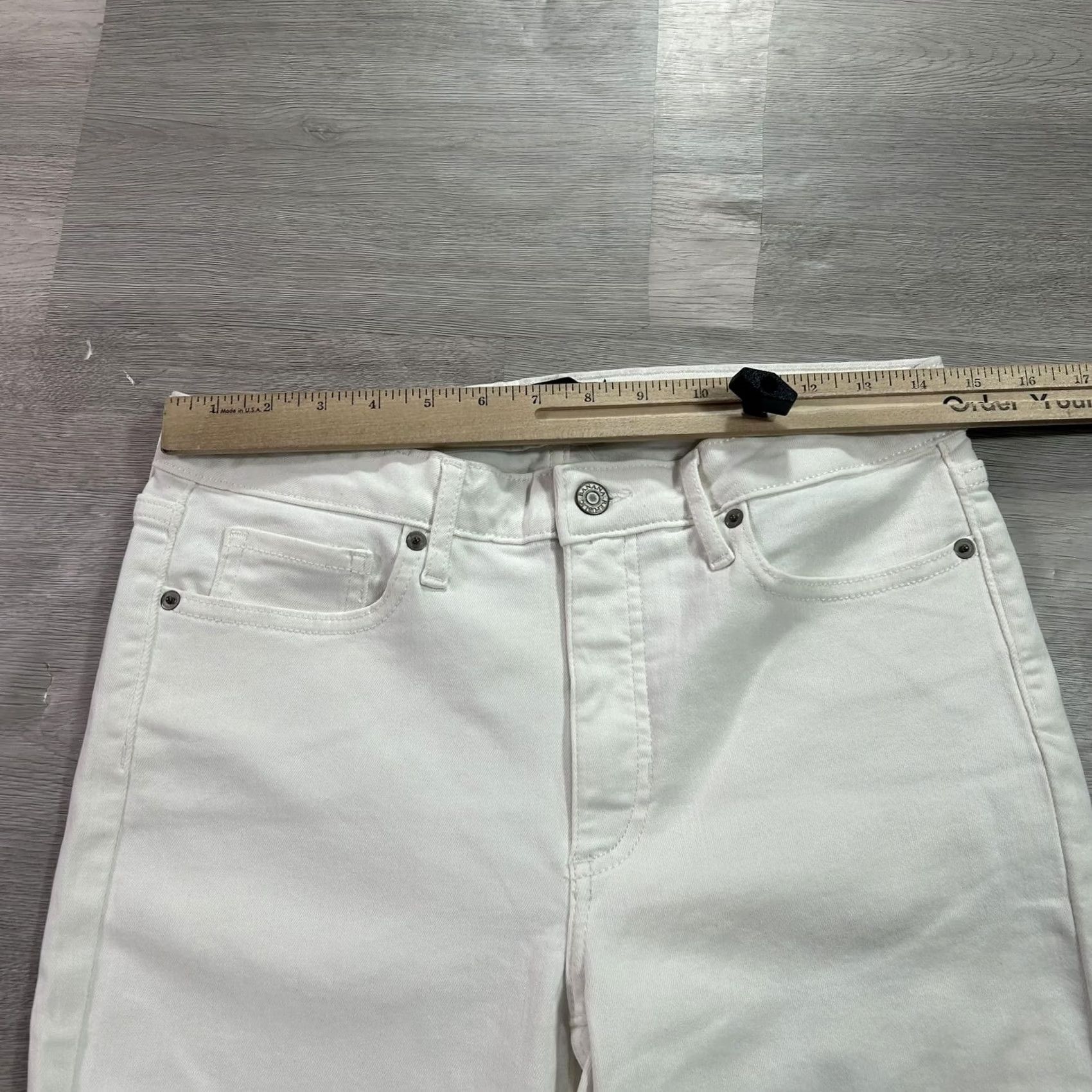 Banana Republic Banana Republic Womens Jeans 8 White Mid Rise Skinny Stretch 29x29 Five-Pocket Denim Cotton Blend Spandex Button Zipper Size 30" / US 8 / IT 44 - 7 Thumbnail