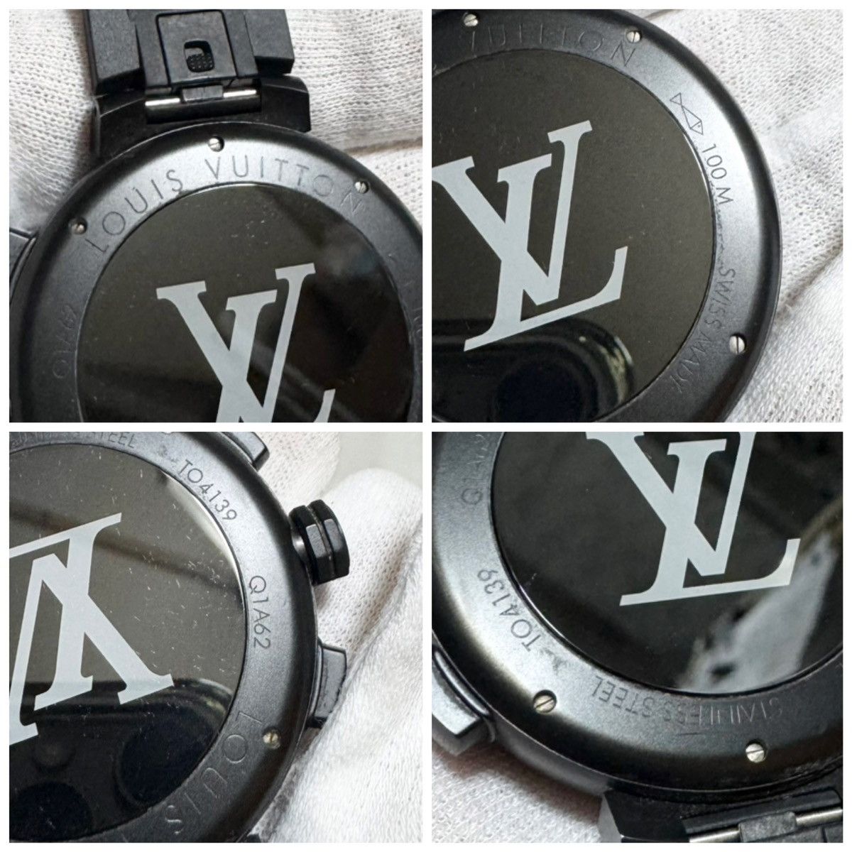 Louis Vuitton Authentic Louis Vuitton Tambour Black TO4139 Q1A62 Monogram Size ONE SIZE - 3 Thumbnail