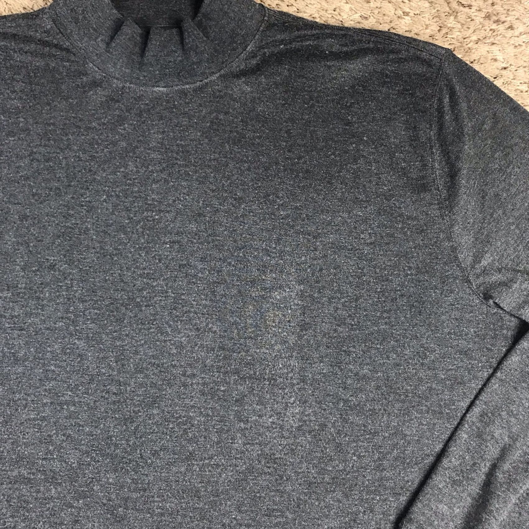 Vintage St. John's Bay Men's 2XL Dark Gray Mockneck Long Sleeve T-Shirt Size US XXL / EU 58 / 5 - 6 Thumbnail